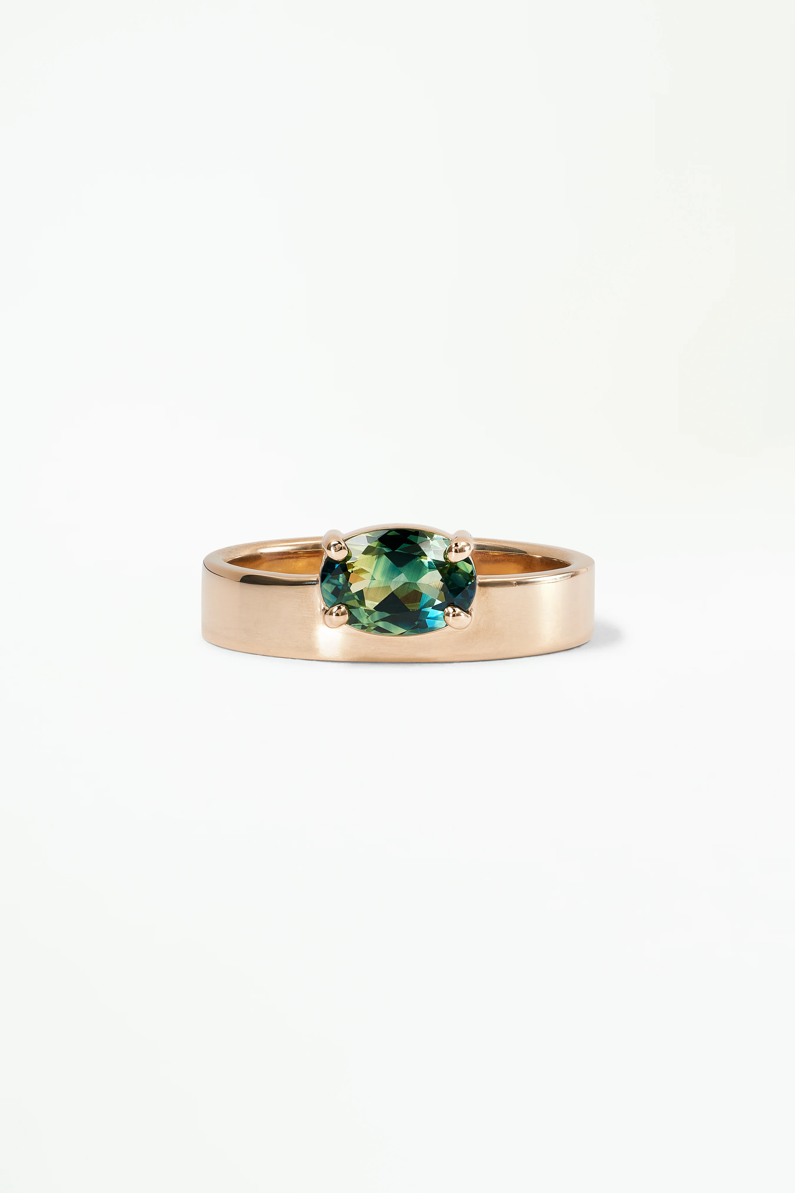 One of a Kind Oval Brilliant Cut Sapphire Monolith Ring No. 37