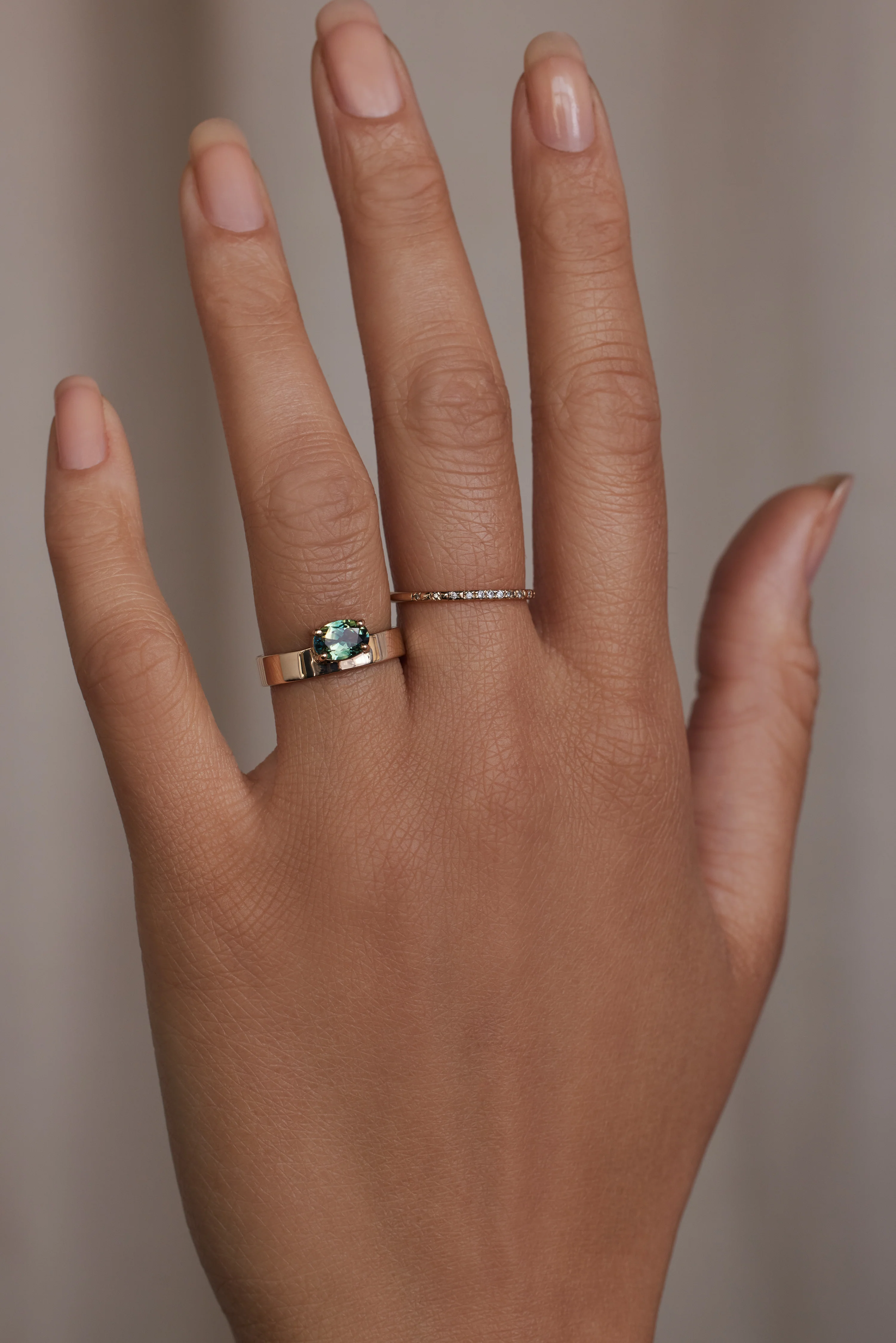One of a Kind Oval Brilliant Cut Sapphire Monolith Ring No. 37 - Image 2