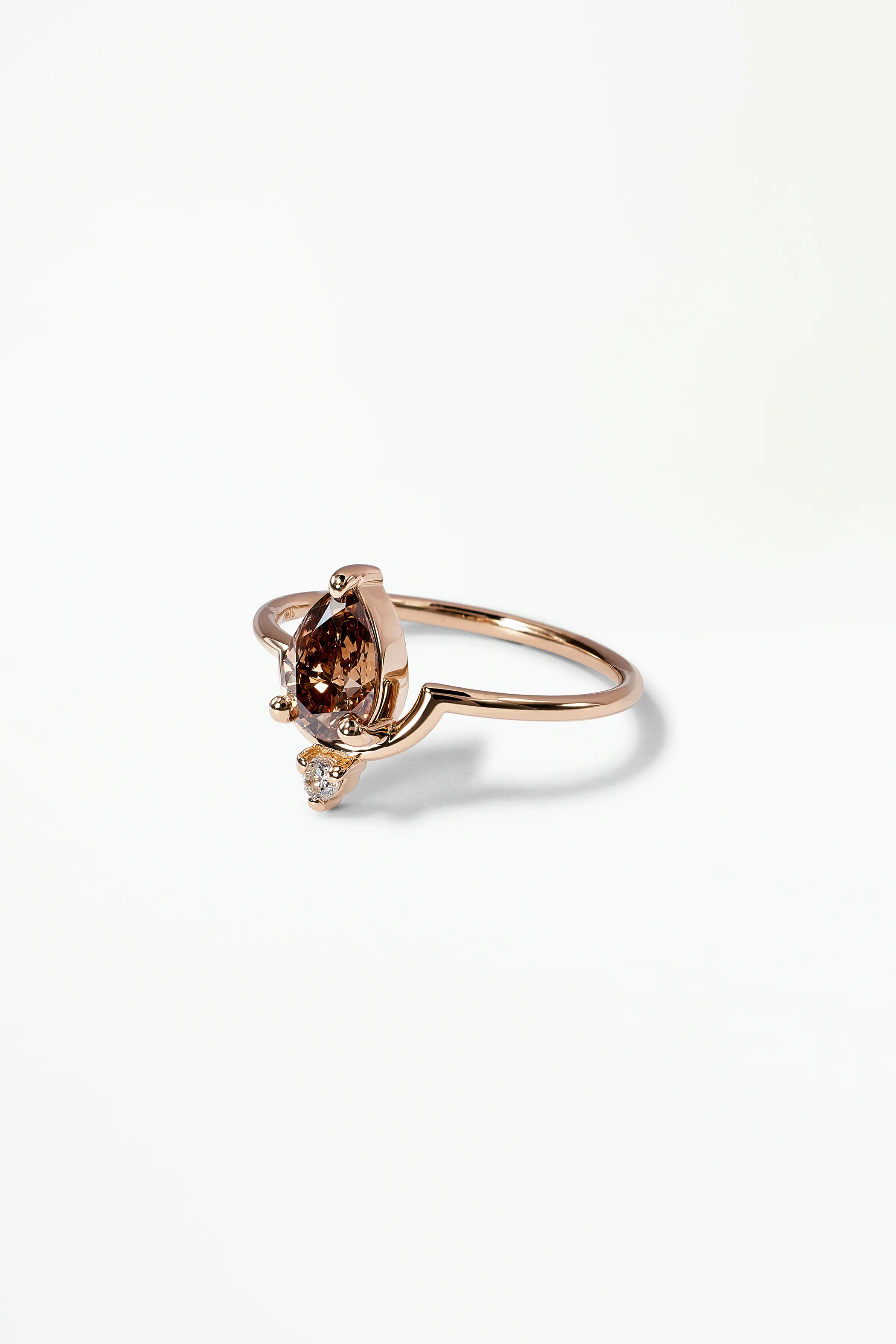 One of a Kind Pear Brilliant Cut Diamond Nestled Ring No. 3 - Image 4