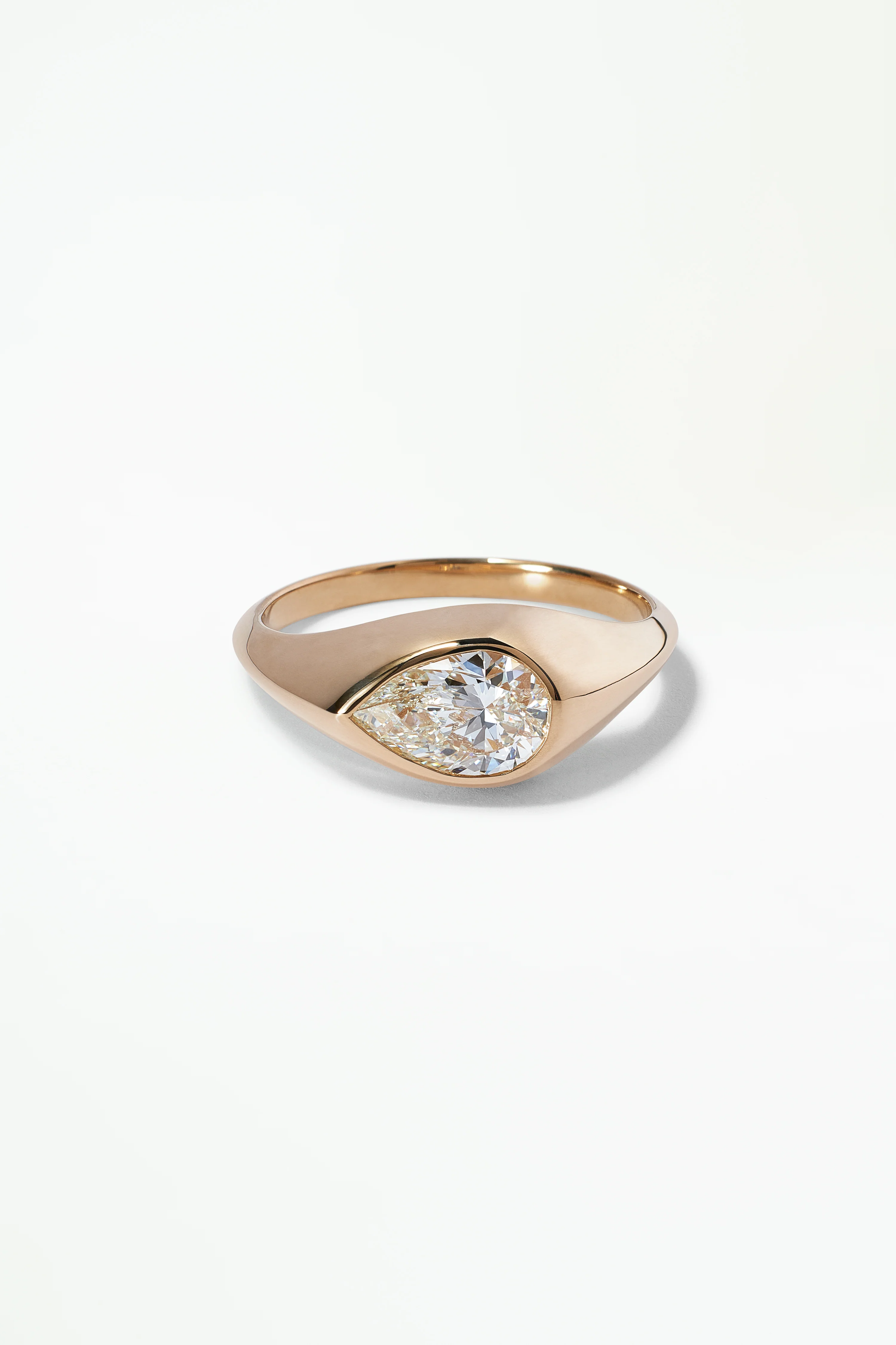 One of a Kind Pear Brilliant Cut Diamond Signet No. 36