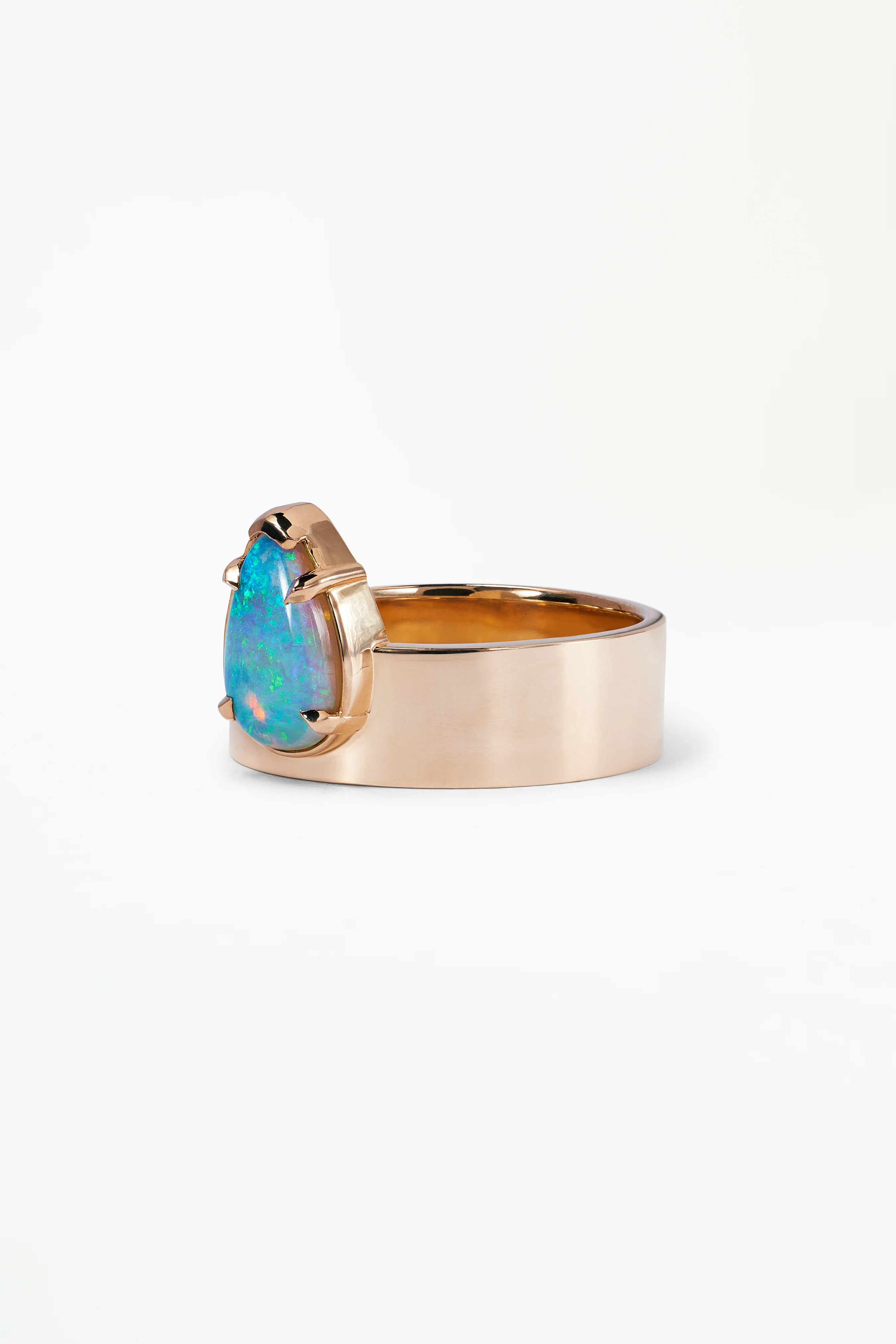 One of a Kind Pear Cabochon Cut Opal Monolith Ring No. 21 - Image 3