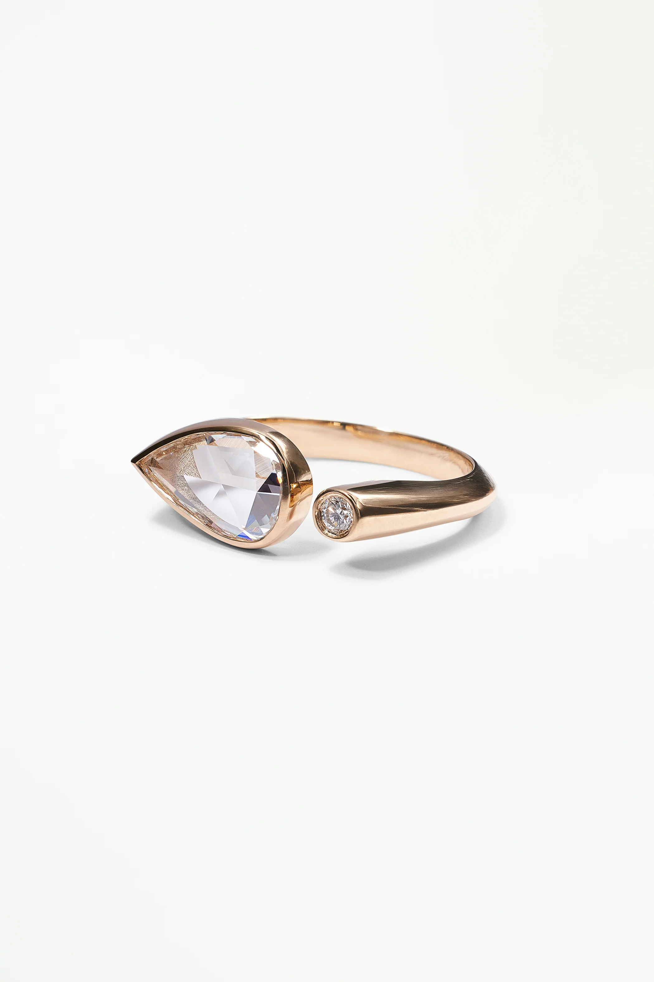 One of a Kind Pear Rose Cut Diamond Dyad Signet Ring No. 8 - Image 3