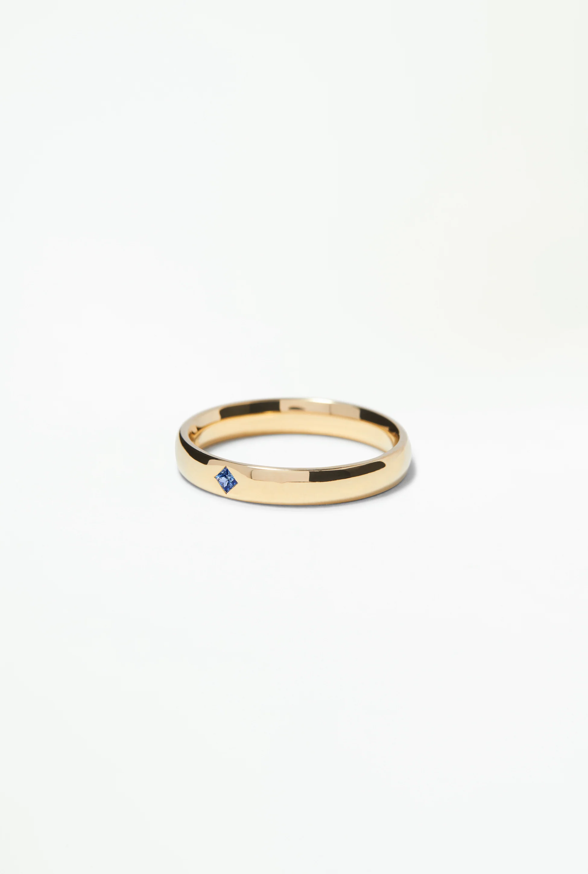 One of a Kind Princess Cut Blue Sapphire Row Ring - Image 3