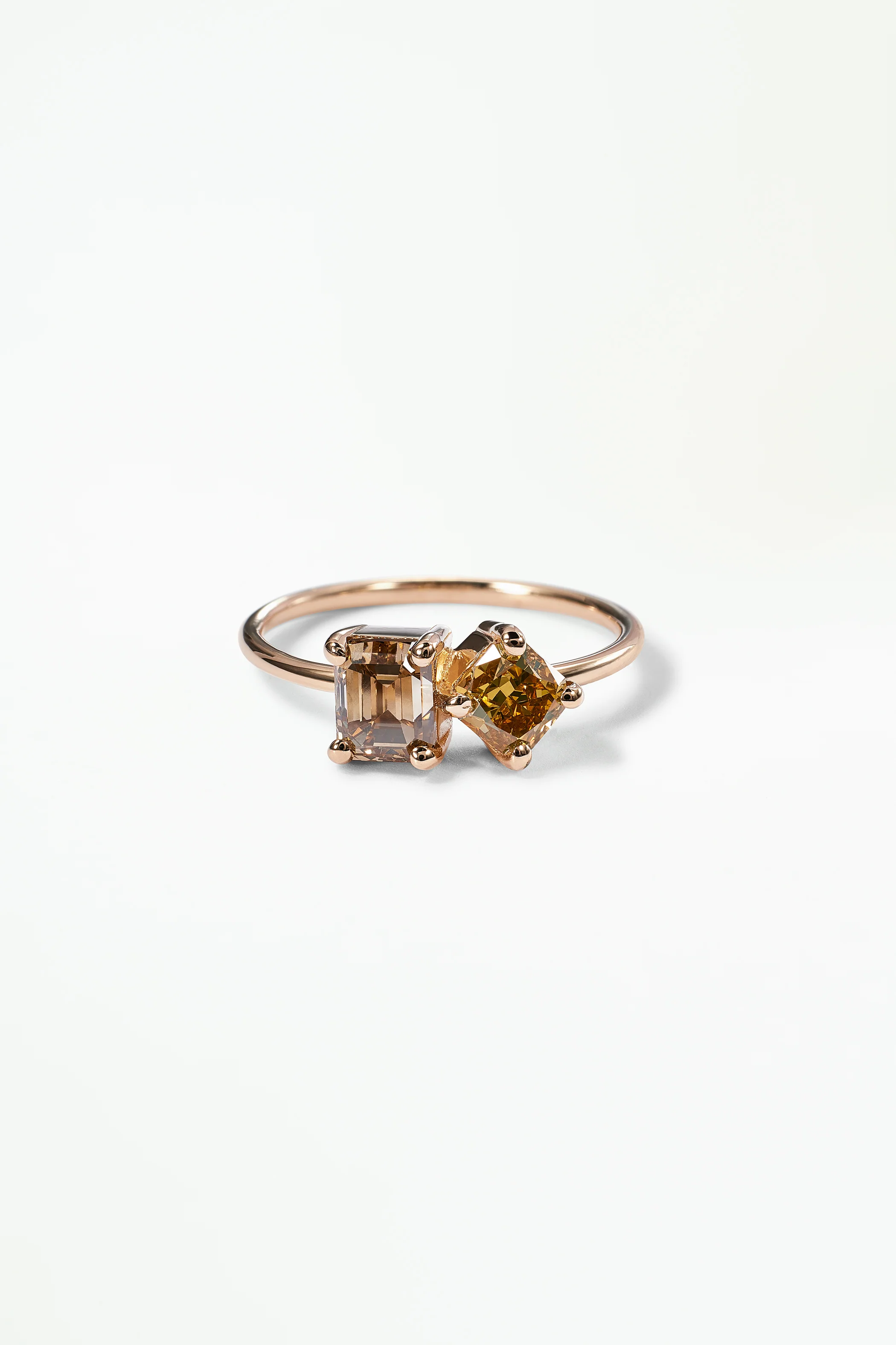 One of a Kind Radiant and Emerald Cut Diamond Mosaic Ring No. 40
