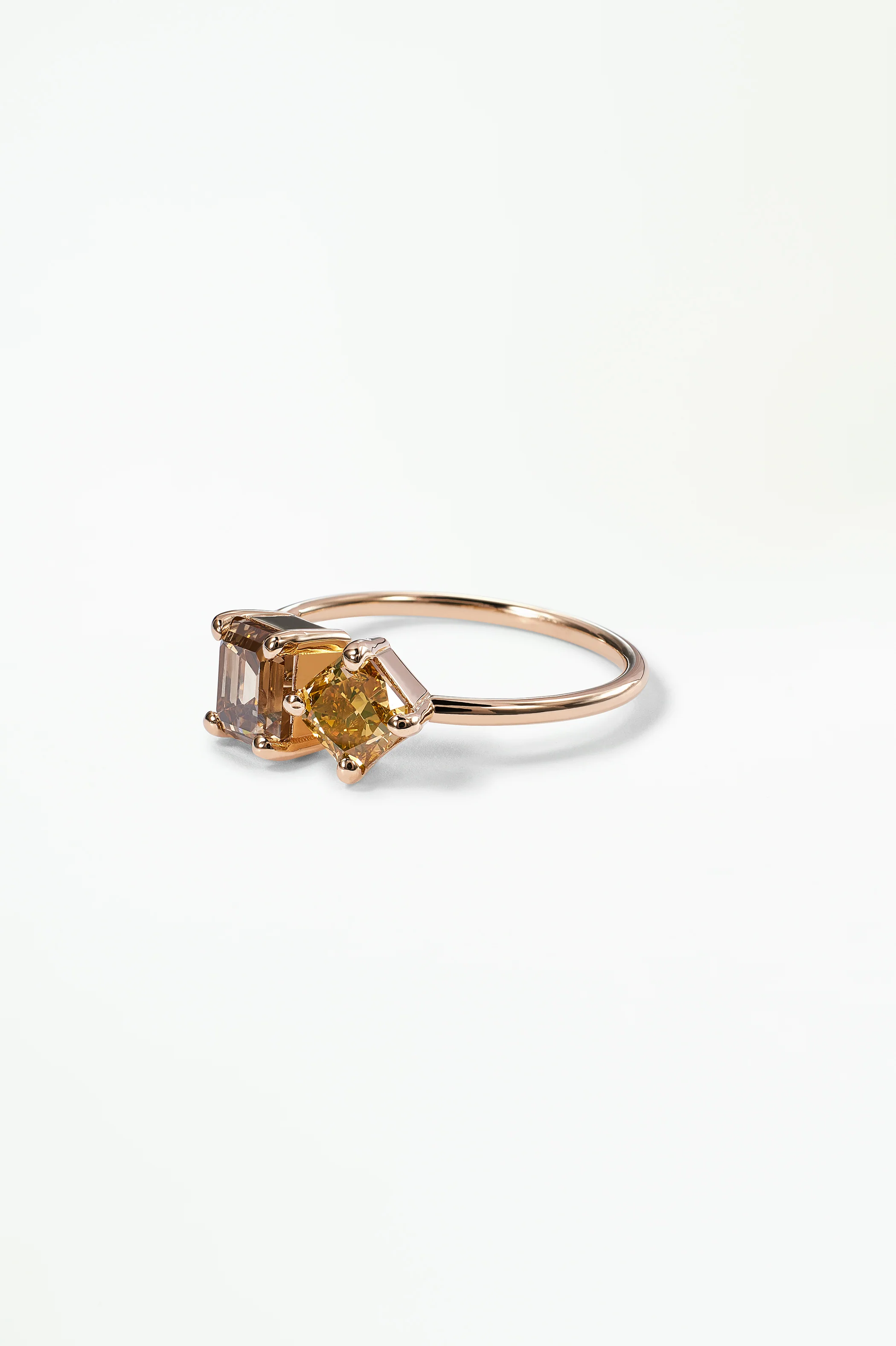 One of a Kind Radiant and Emerald Cut Diamond Mosaic Ring No. 40 - Image 3
