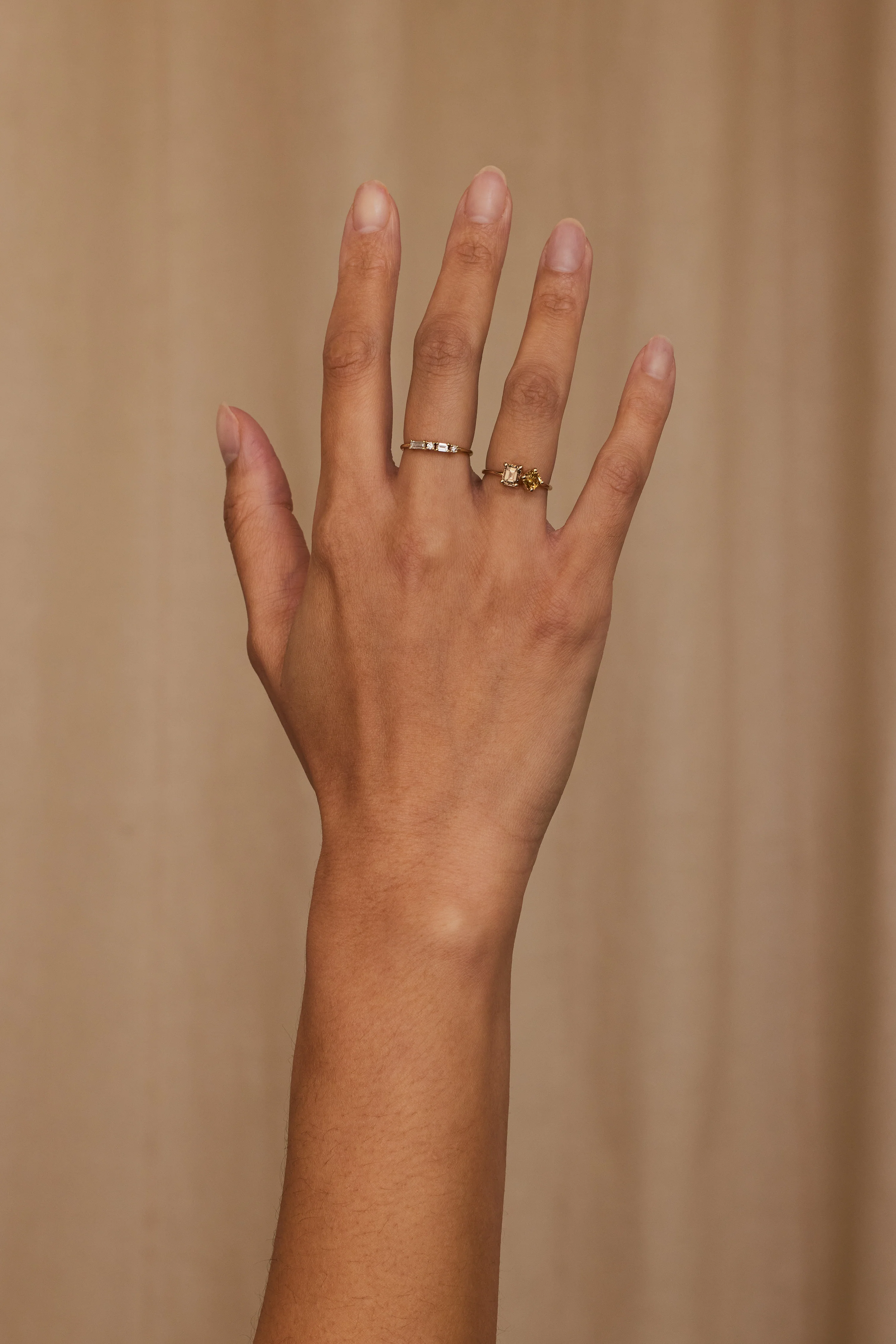 One of a Kind Radiant and Emerald Cut Diamond Mosaic Ring No. 40 - Image 4
