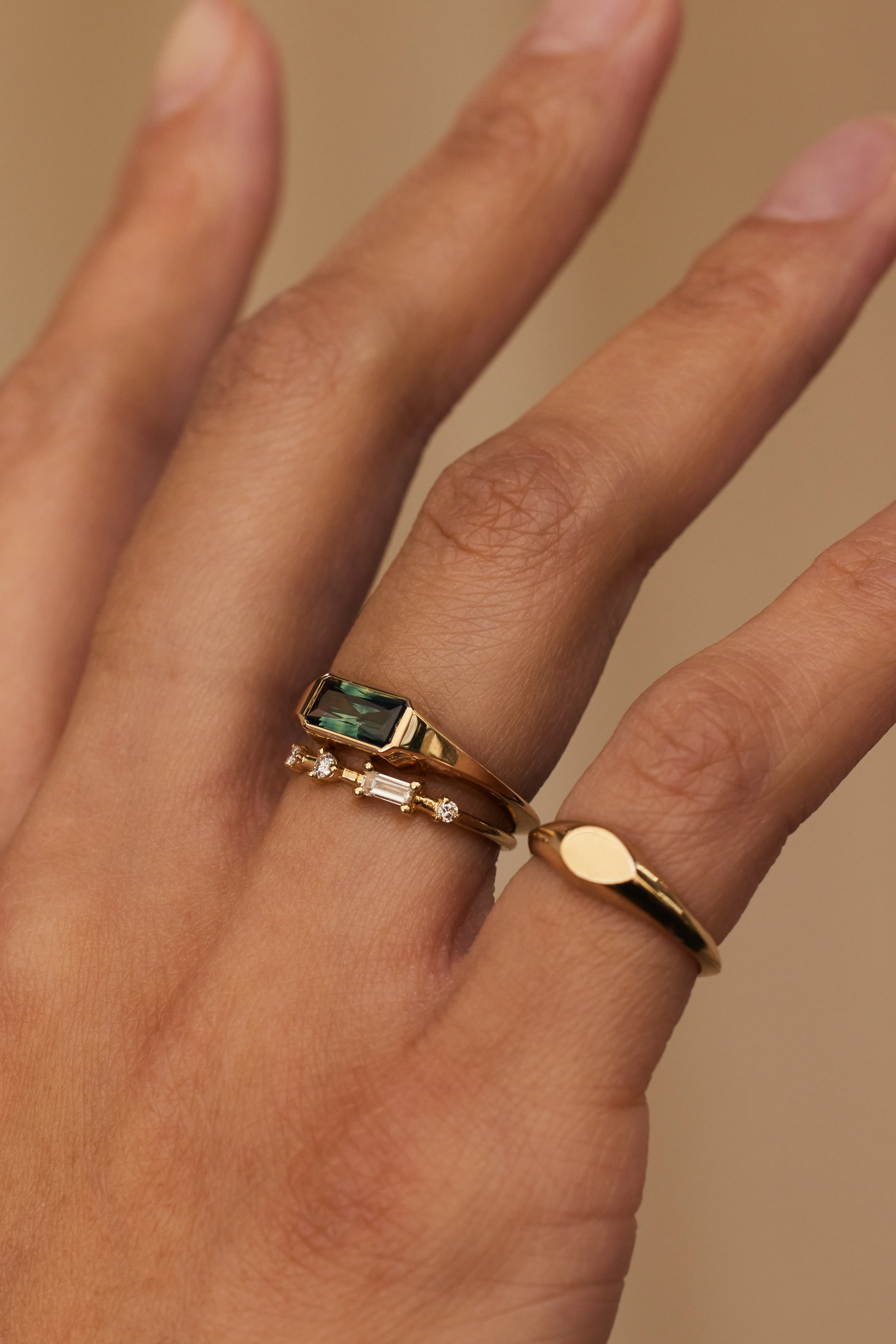One of a Kind Radiant Cut Sapphire Signet Ring No. 29