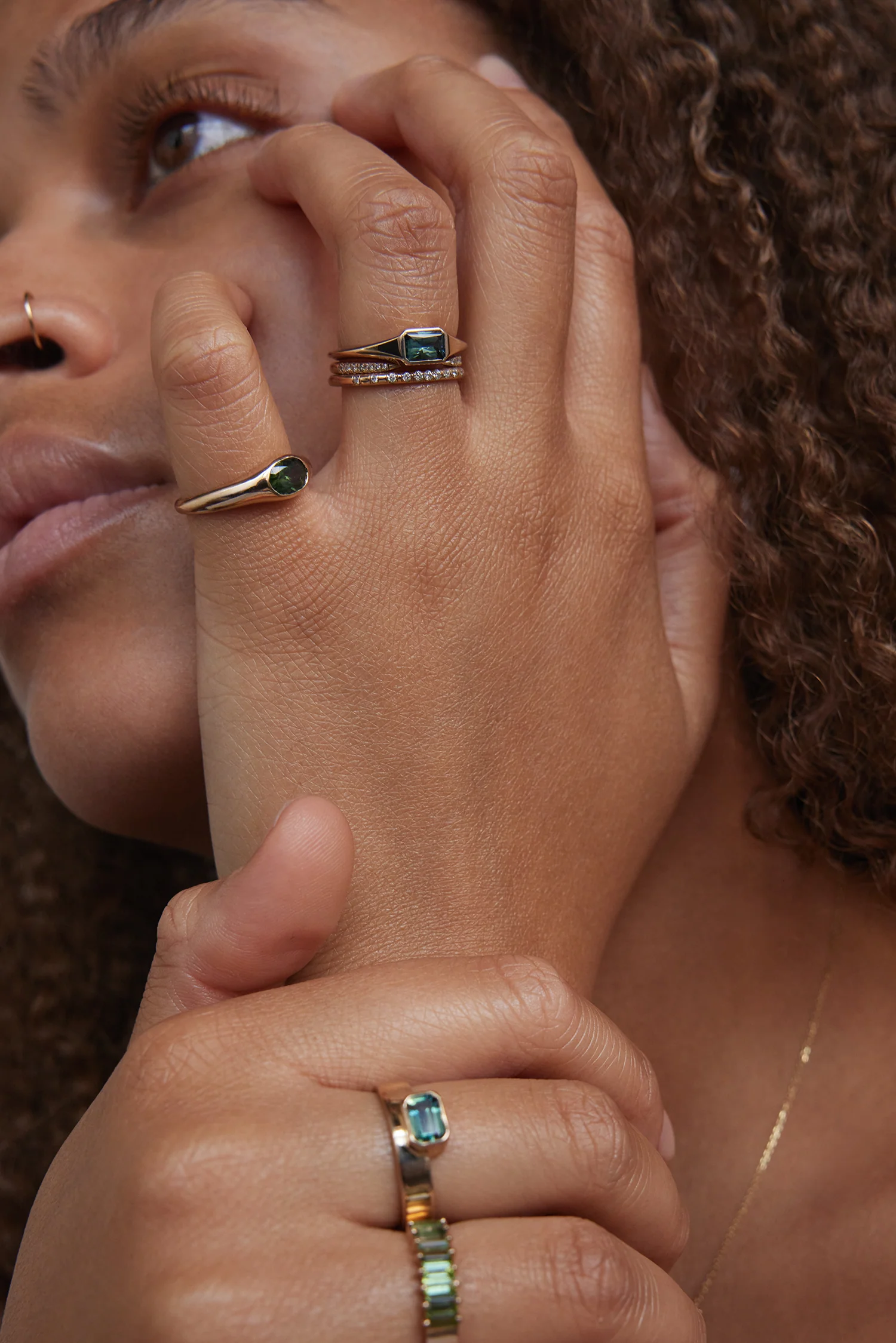One of a Kind Radiant Cut Teal Sapphire Signet Ring No. 60 - Image 4