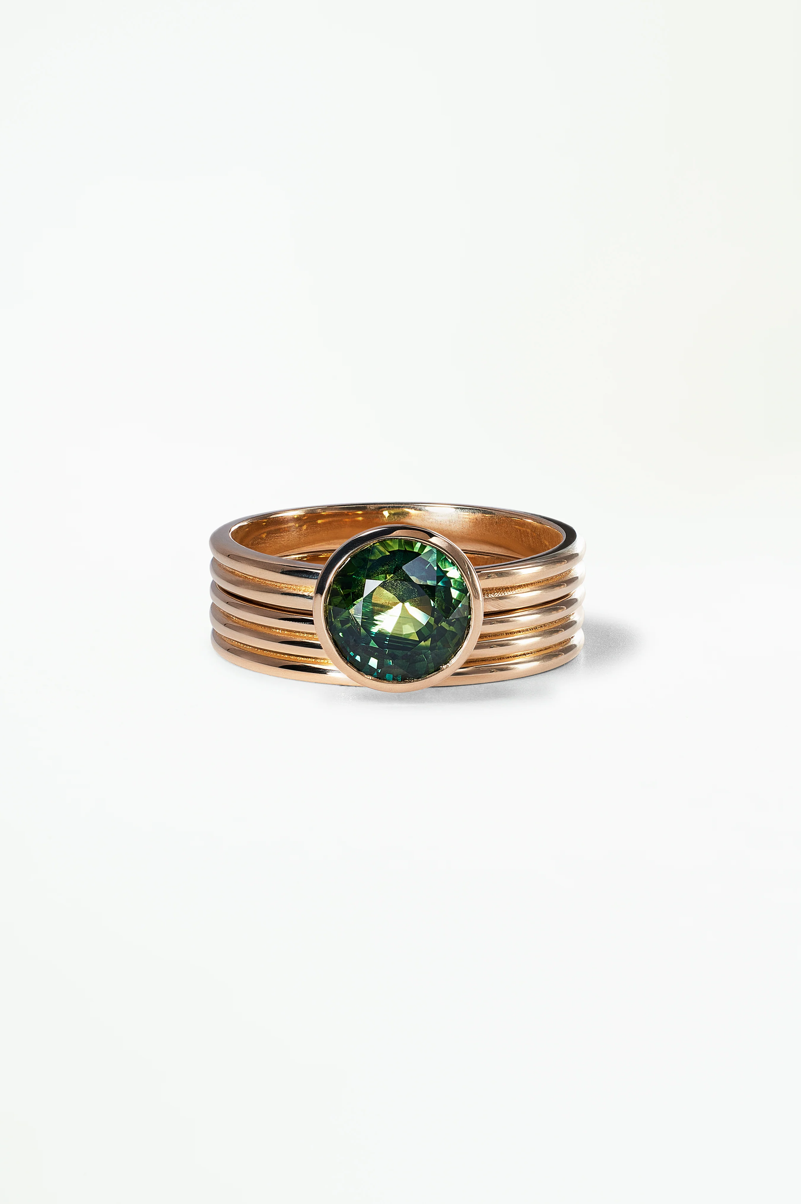 One of a Kind Ridge Ring Set - Sapphire