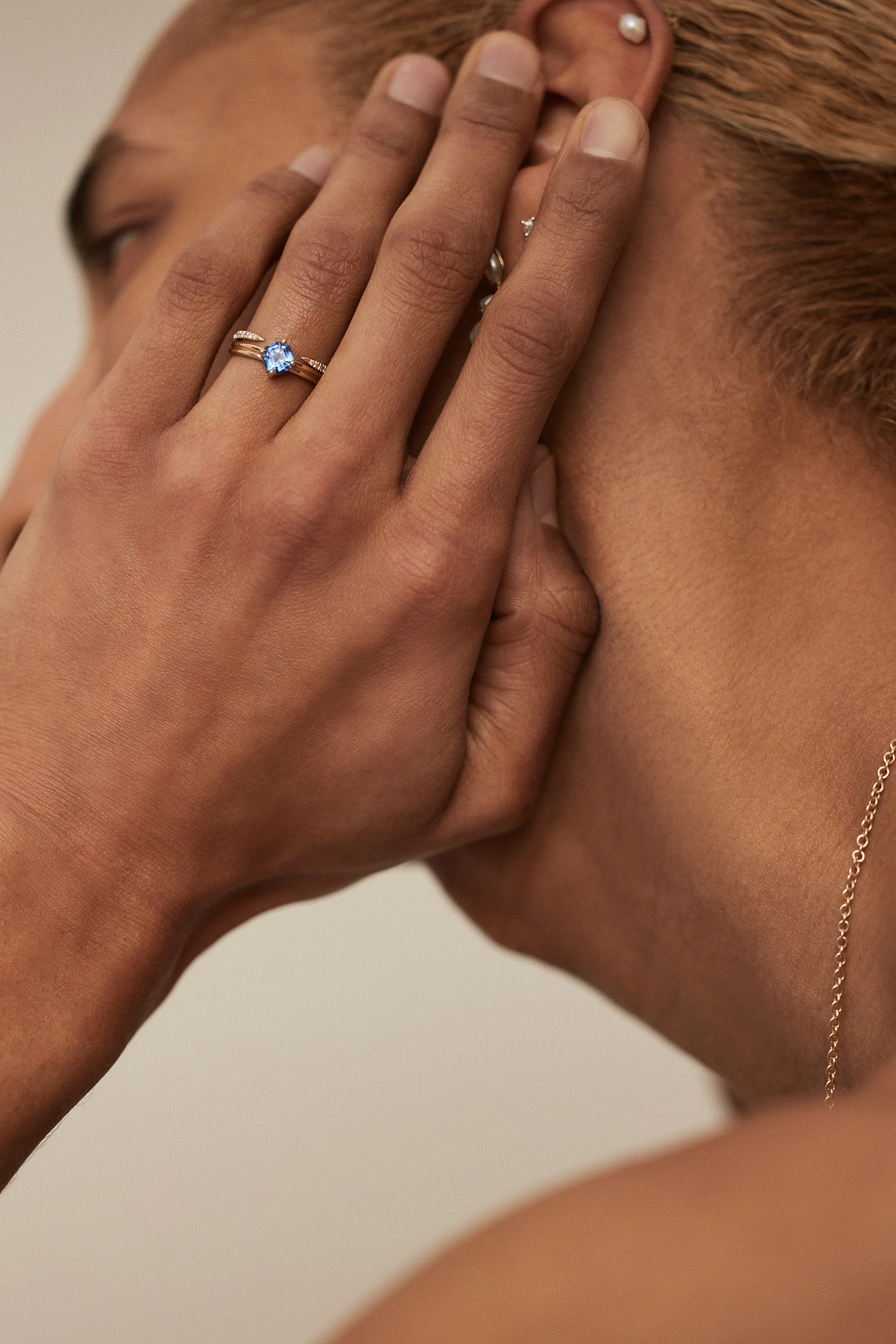 One of a Kind Ridge Solitaire - Asscher Sapphire - Image 4