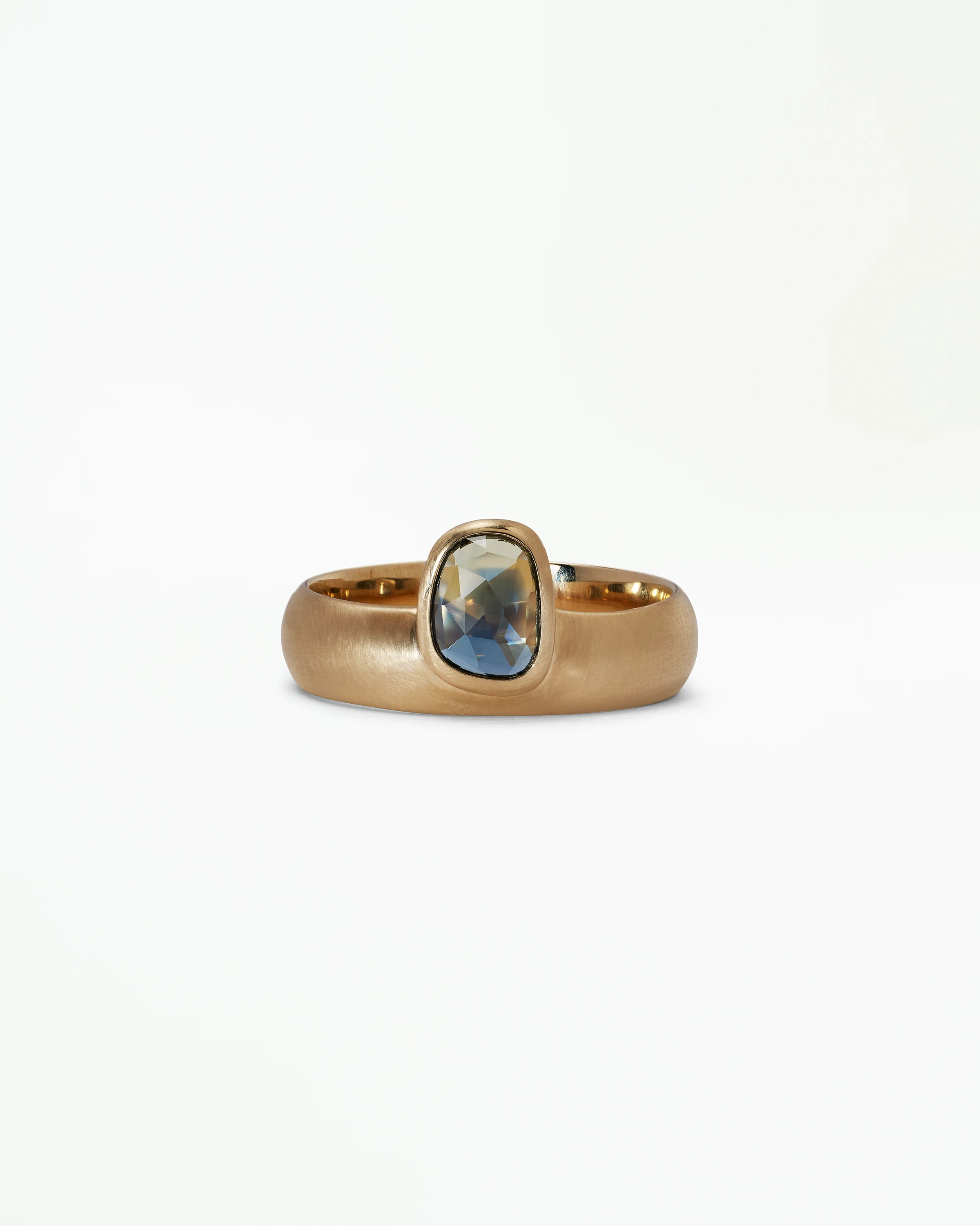 One of a Kind Rose Cut Sapphire Dome Monolith Ring No. 7