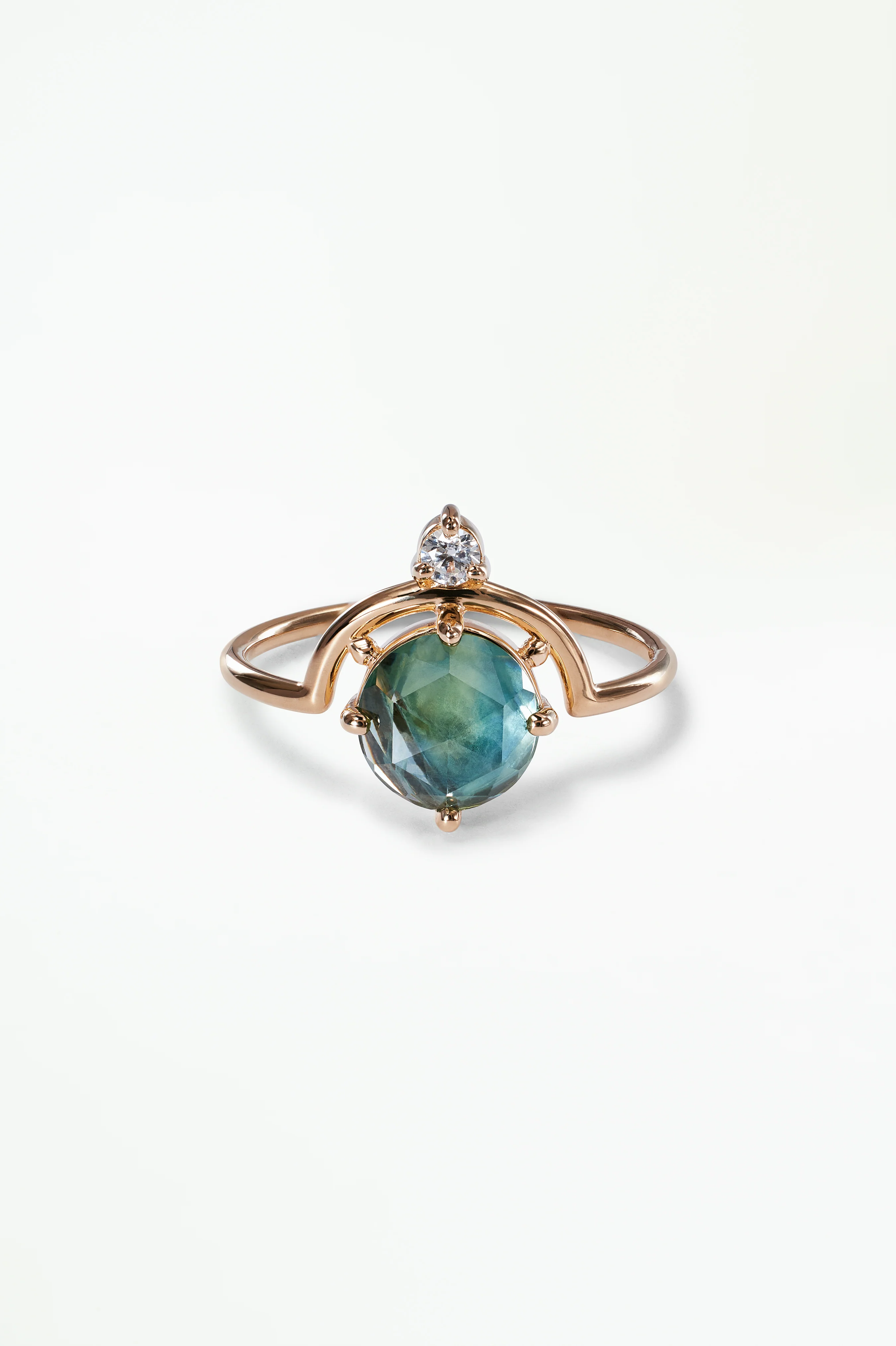 One of a Kind Rose Cut Sapphire Nestled Ring No. 21