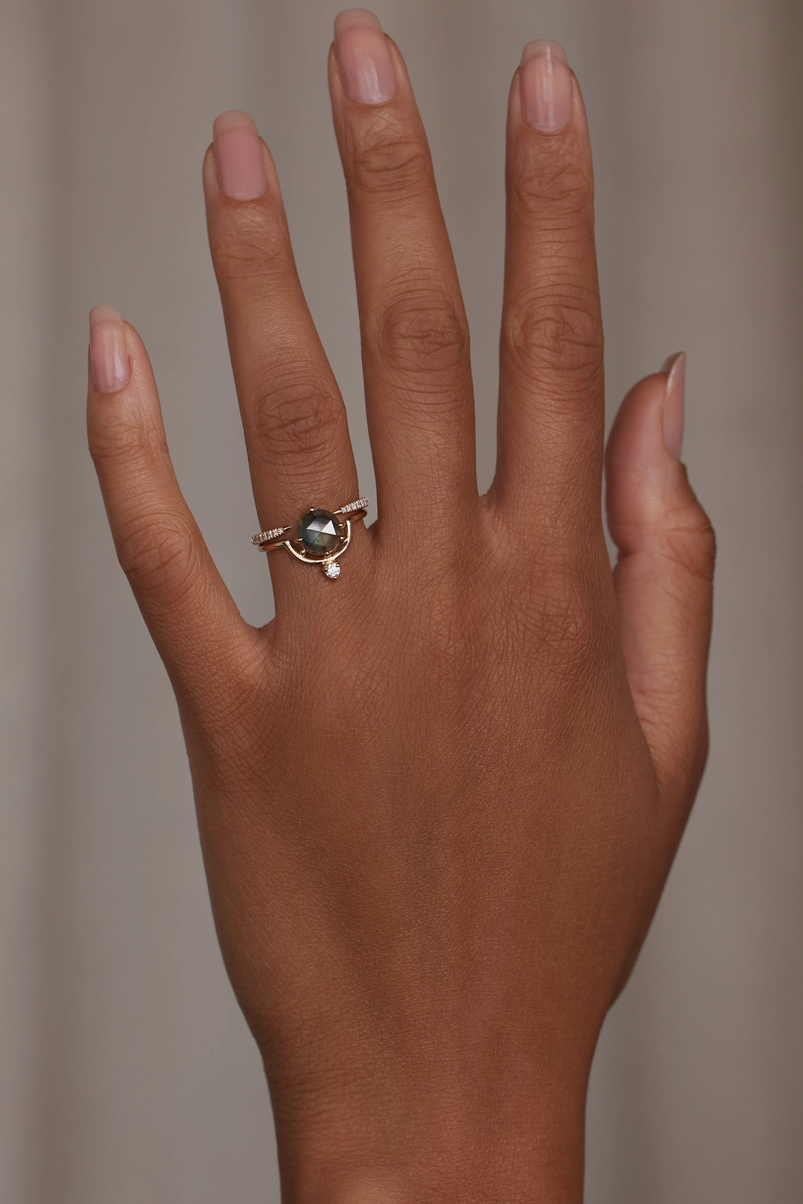 One of a Kind Rose Cut Sapphire Nestled Ring No. 21 - Image 2