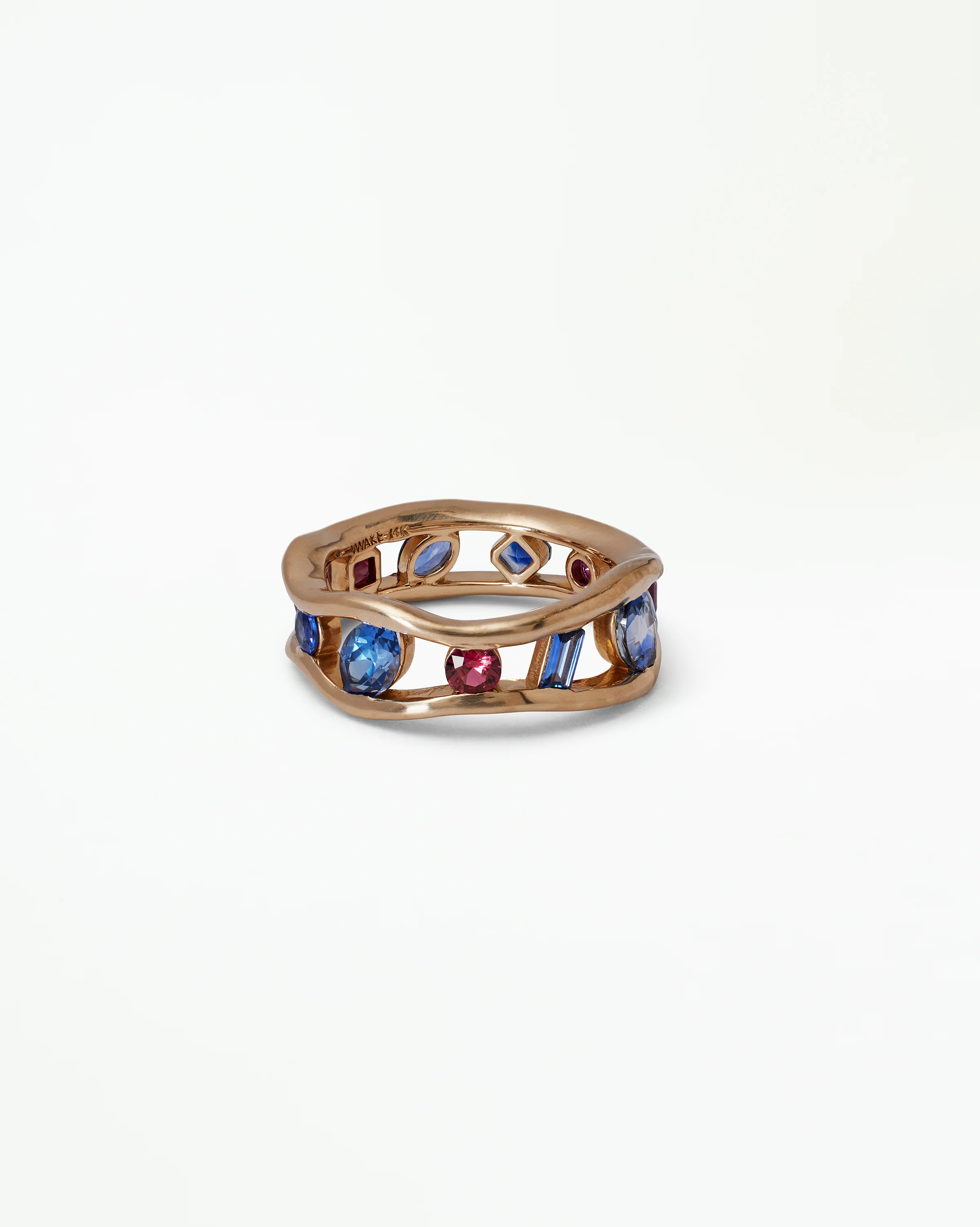 One of a Kind Sapphire and Ruby Float Ring No. 1