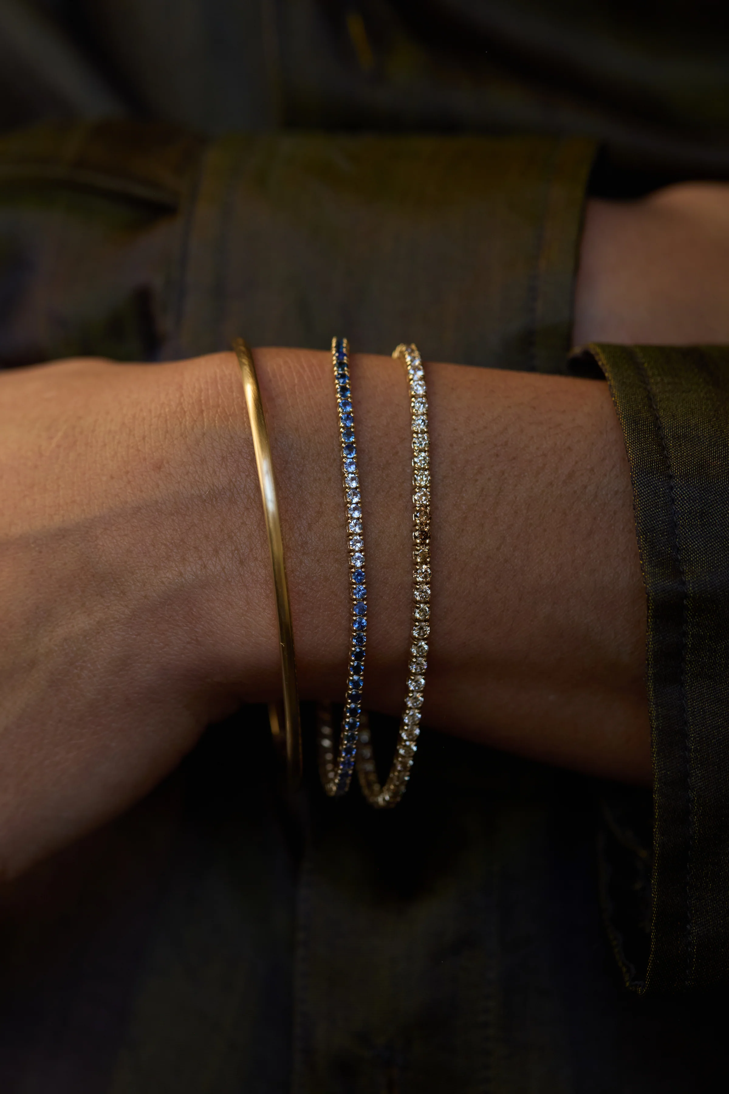 One of a Kind Sapphire Pulse Tennis Bracelet - Image 2