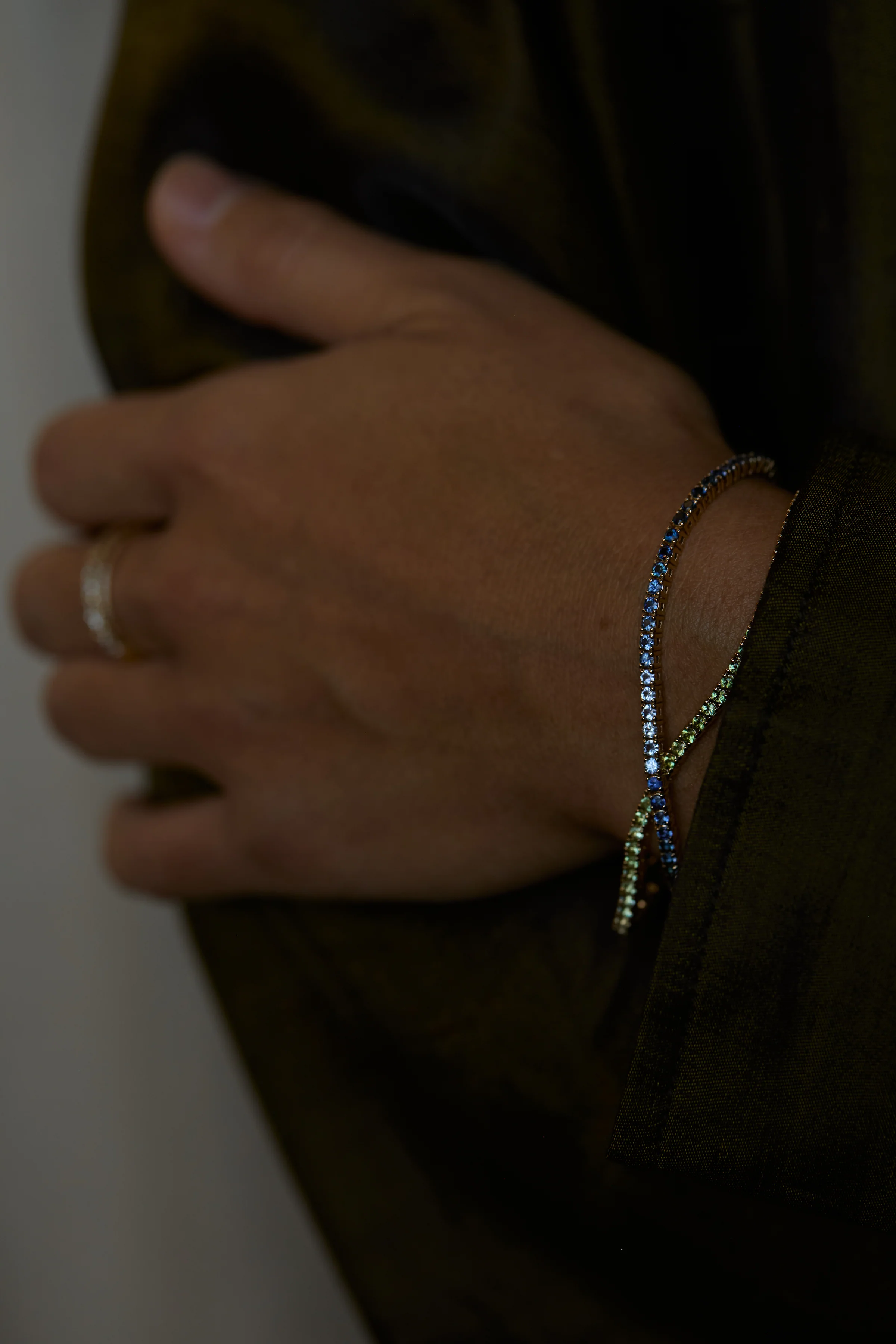 One of a Kind Sapphire Pulse Tennis Bracelet - Image 4