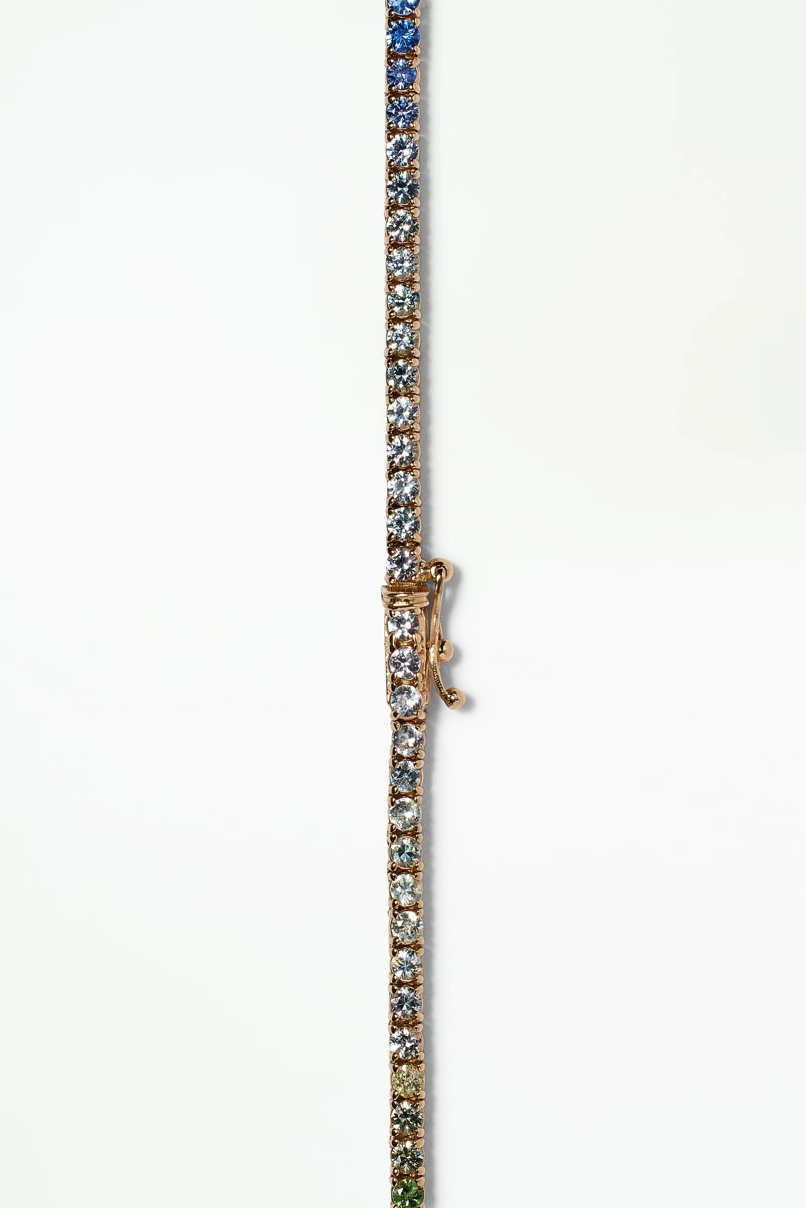 One of a Kind Sapphire & Tourmaline Tennis Necklace - Image 3