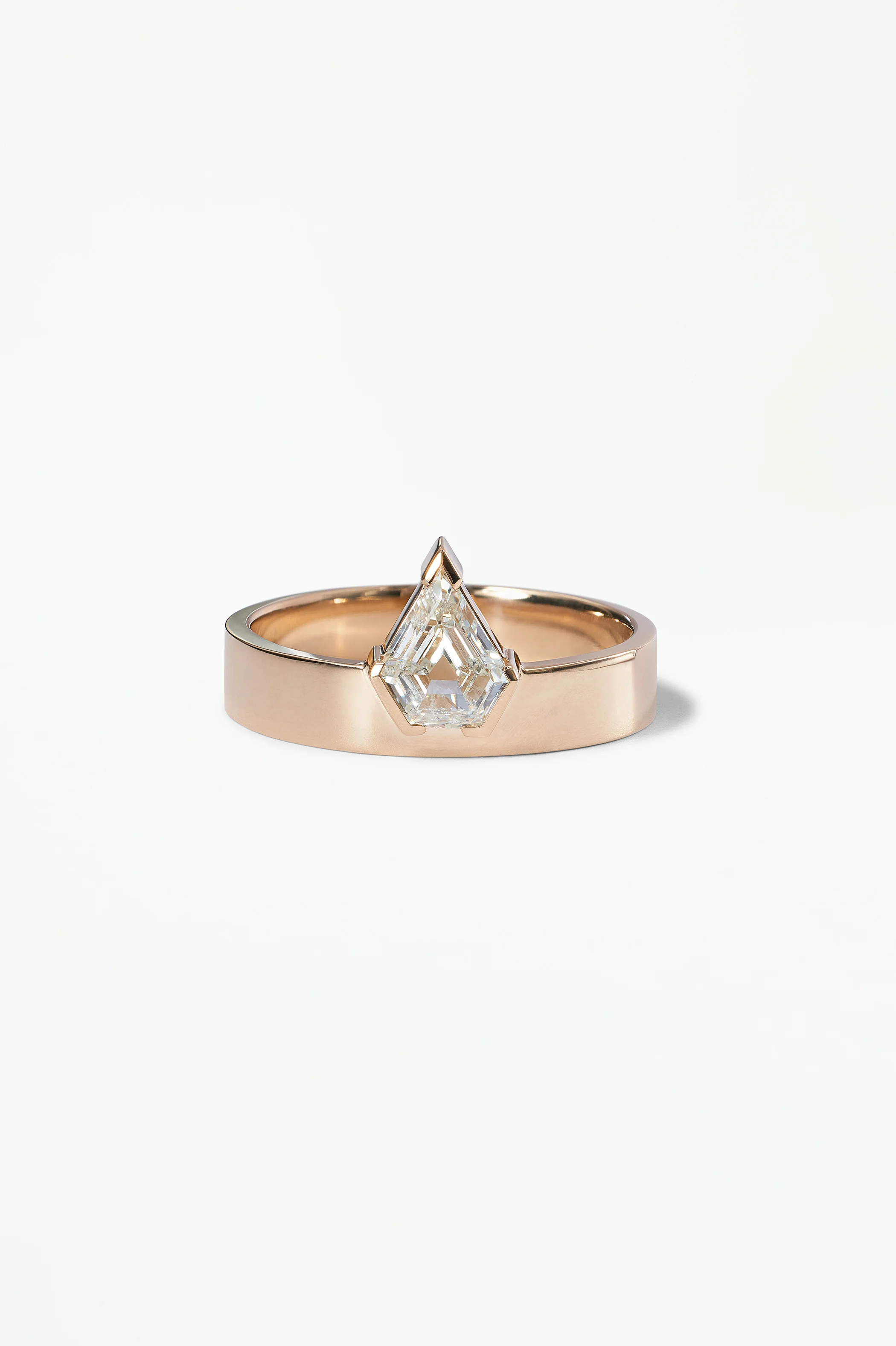 One of a Kind Shield Cut Diamond Monolith Ring No. 10