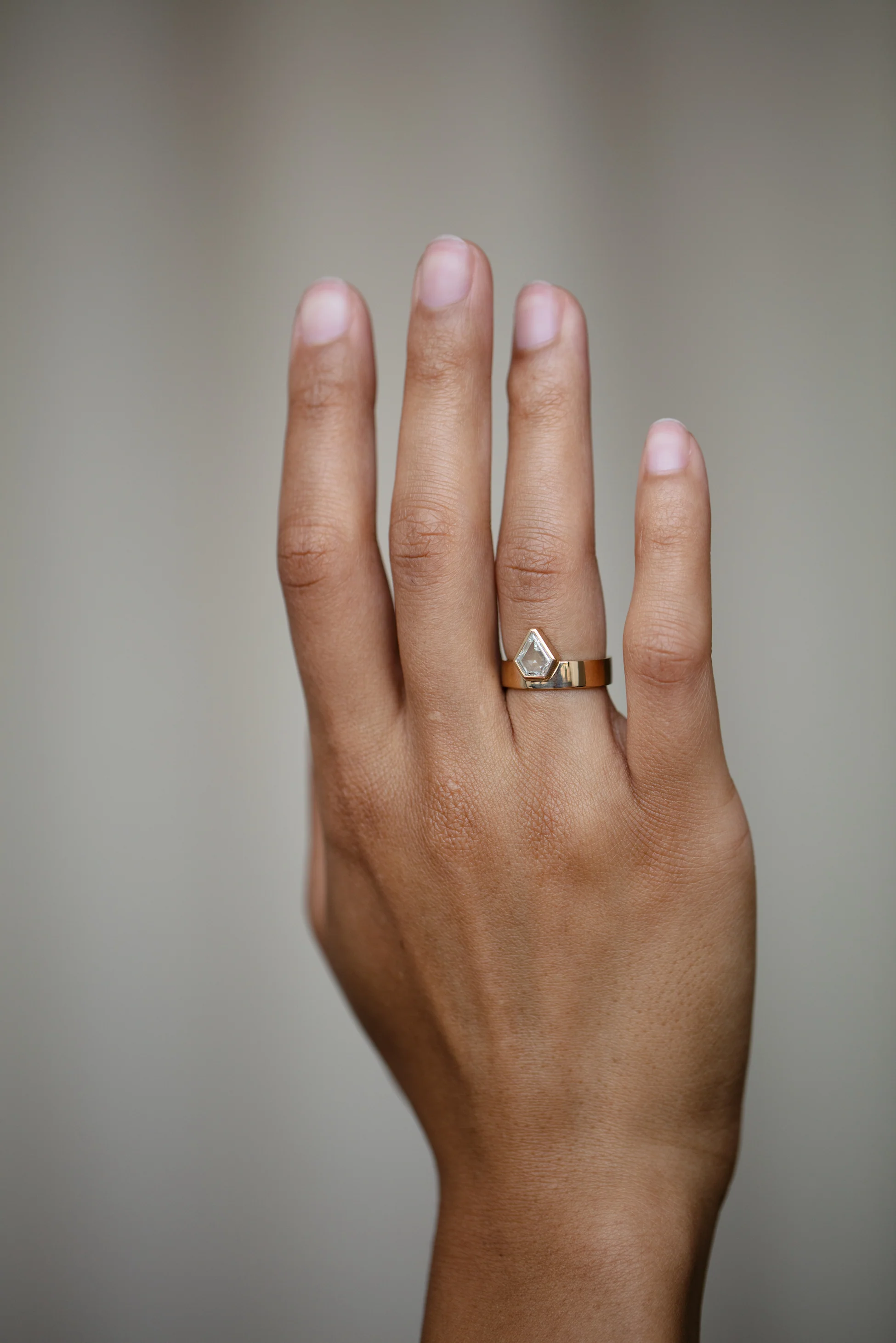 One of a Kind Shield Diamond Monolith Ring - Image 3