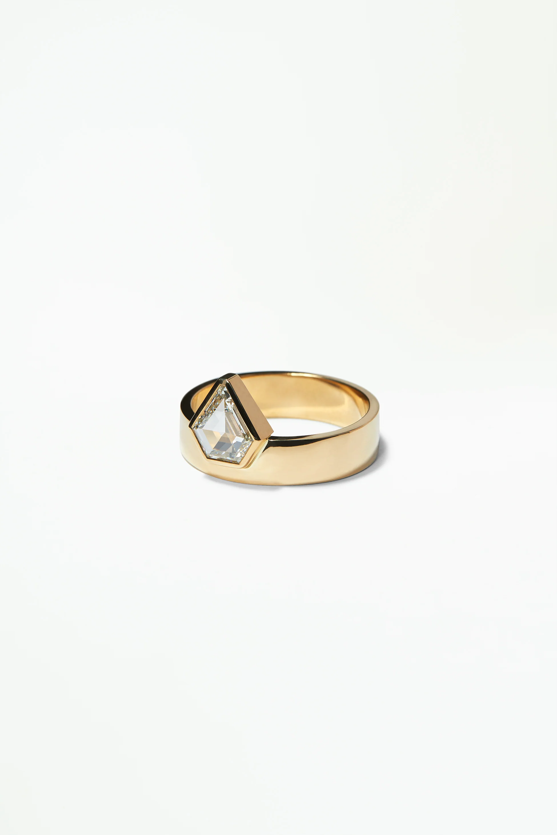 One of a Kind Shield Diamond Monolith Ring - Image 4