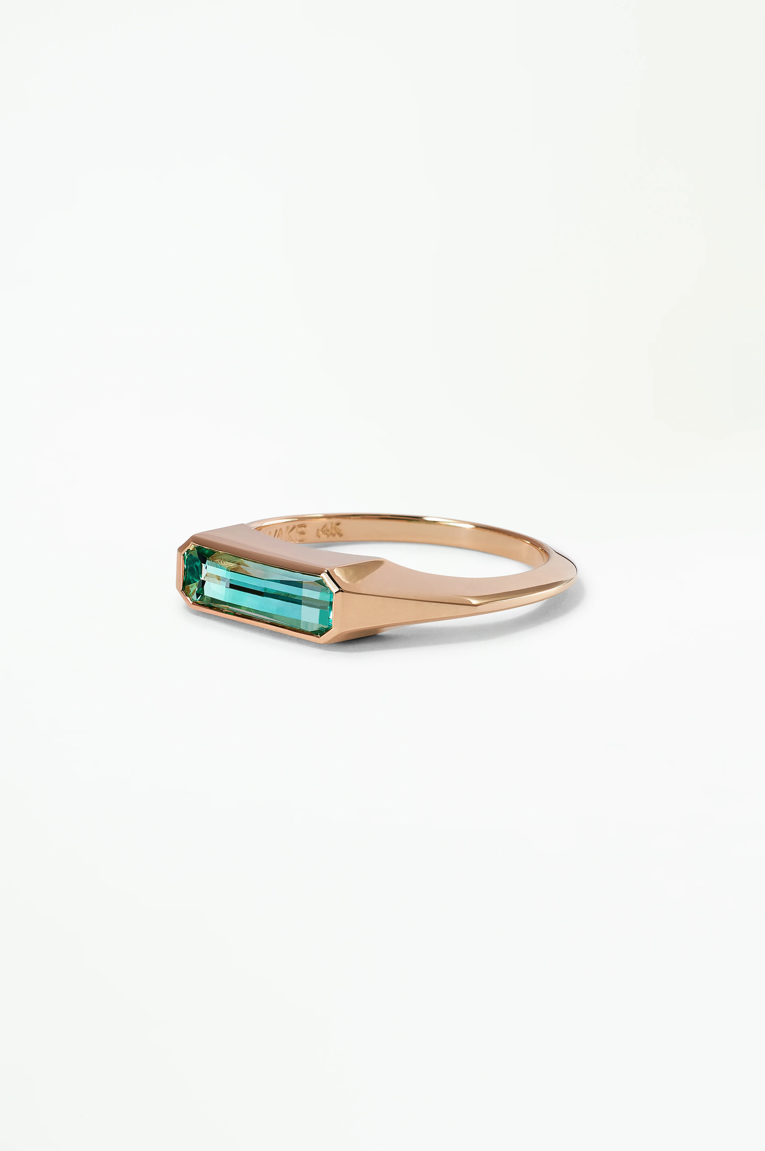 One of a Kind Step Cut Emerald Signet Ring No. 54 - Image 3
