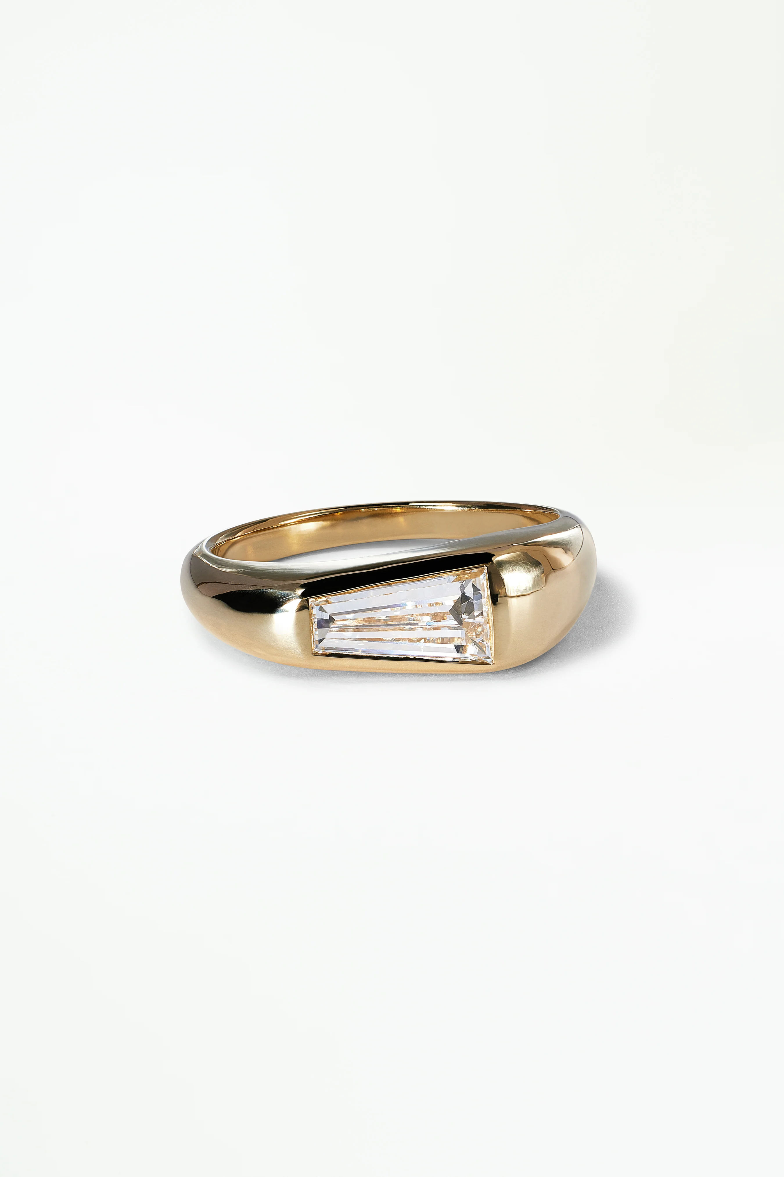 One of a Kind Tapered Baguette Cut Soft Signet Ring No. 65