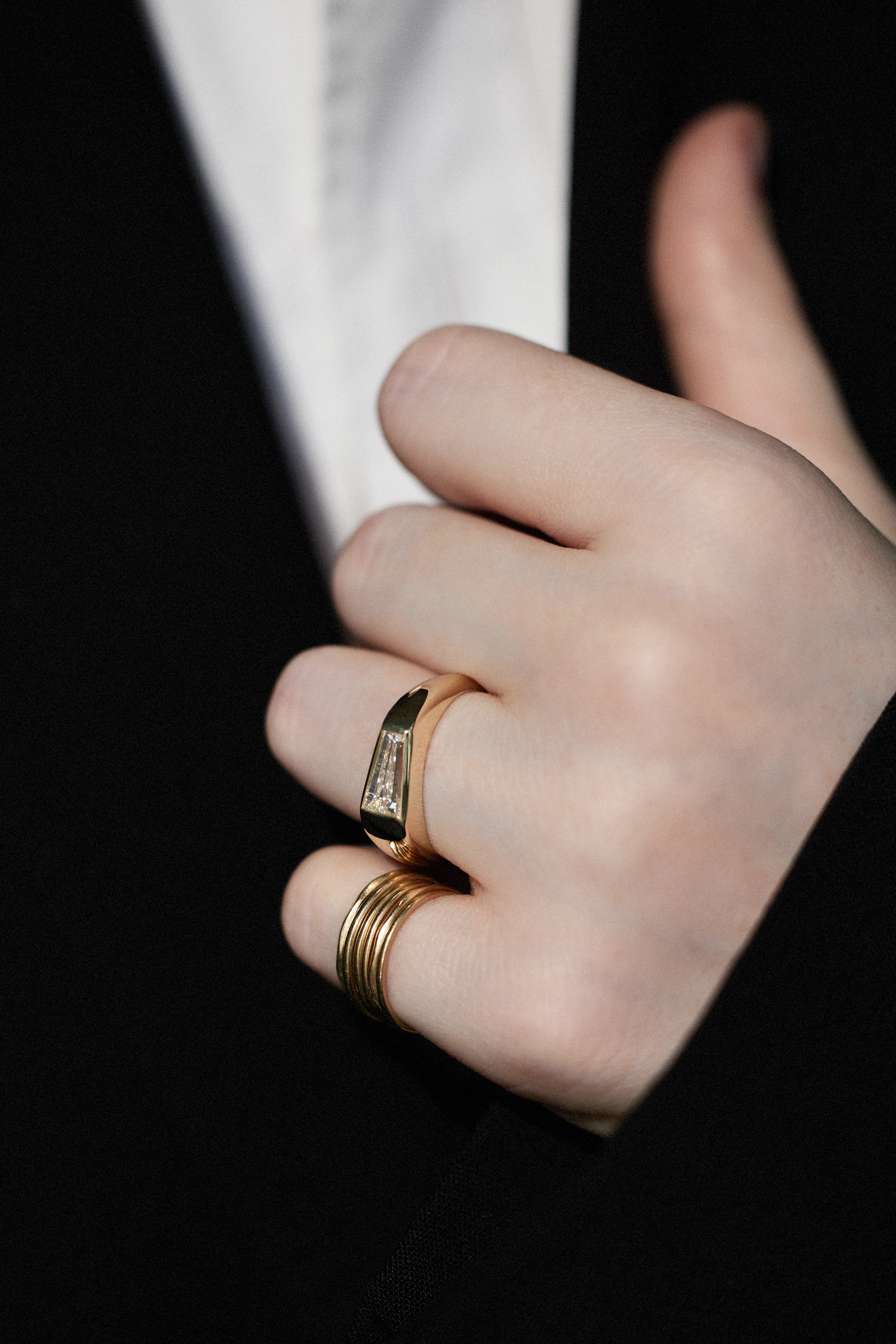 One of a Kind Tapered Baguette Cut Soft Signet Ring No. 65 - Image 2