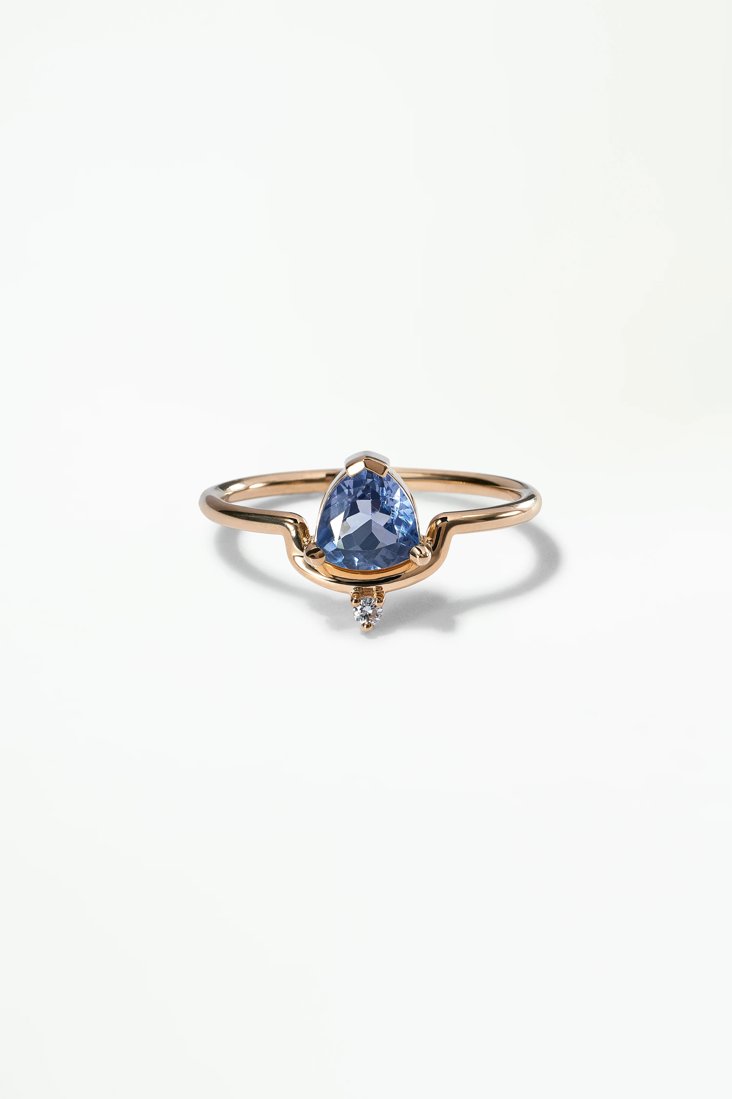 One of a Kind Trillion Cut Sapphire Nestled Ring No. 6 - Image 2