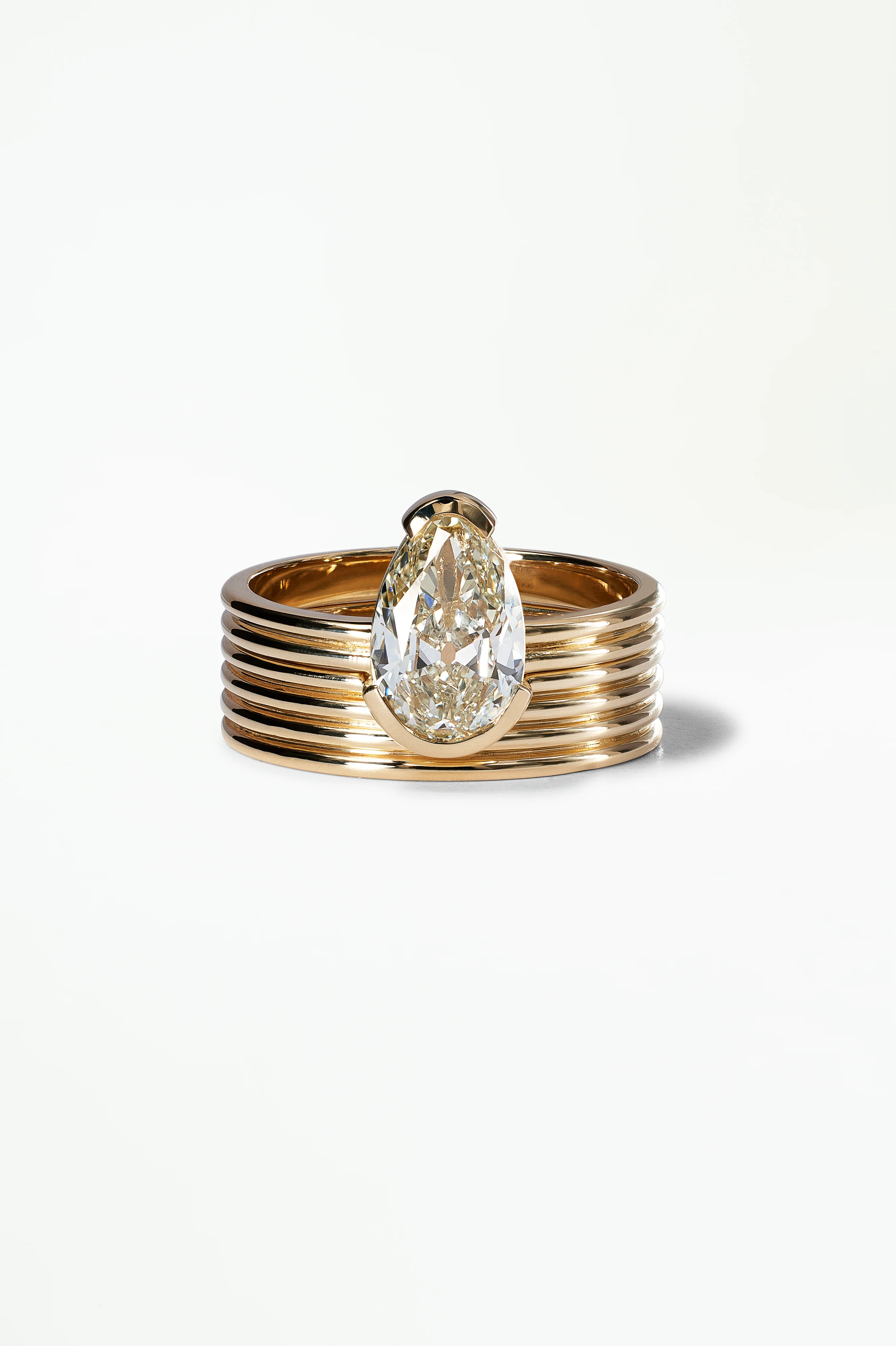 One of a Kind Vintage Pear Ridge Ring Set No. 1