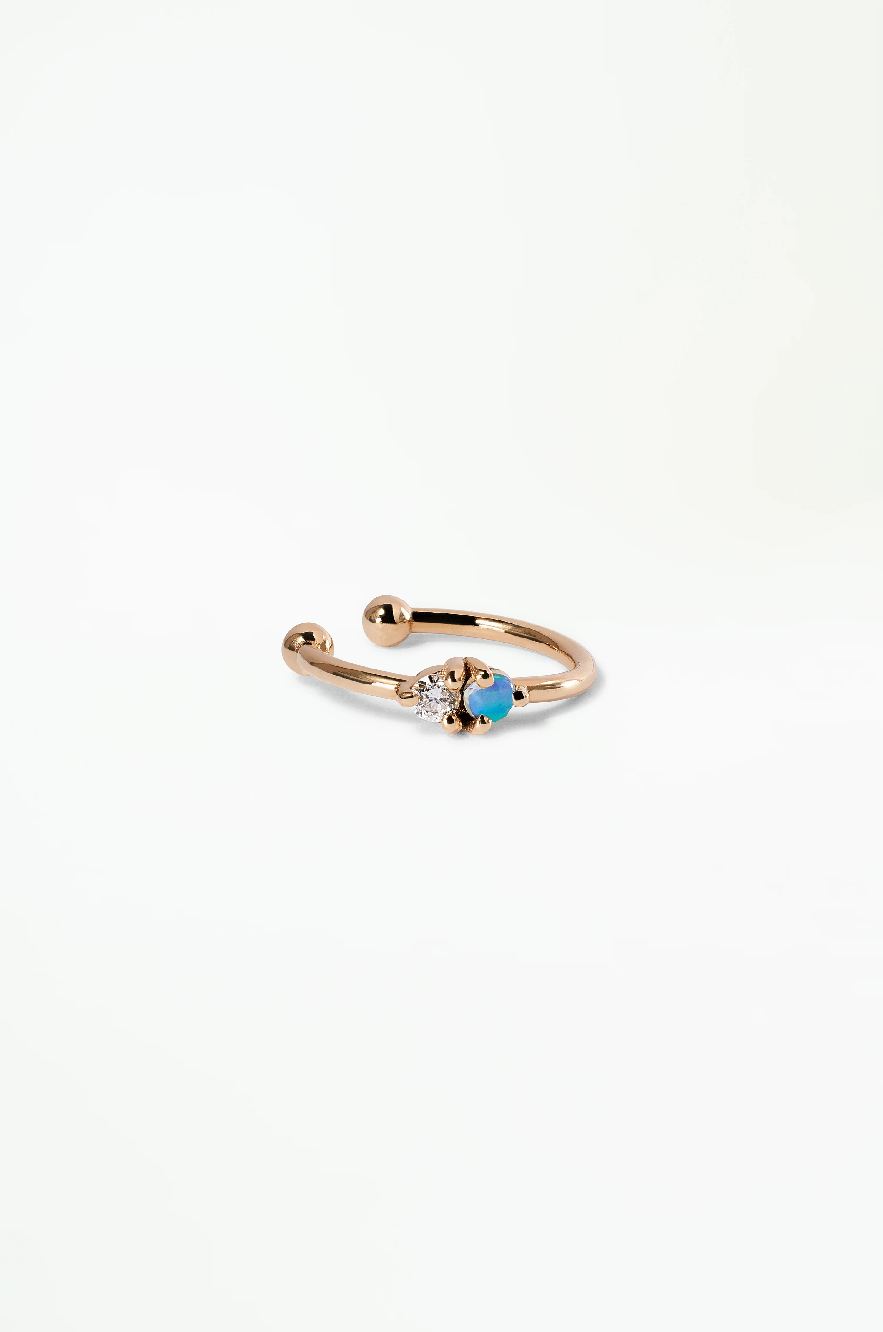 Opal and Diamond Two-Step Ear Cuff