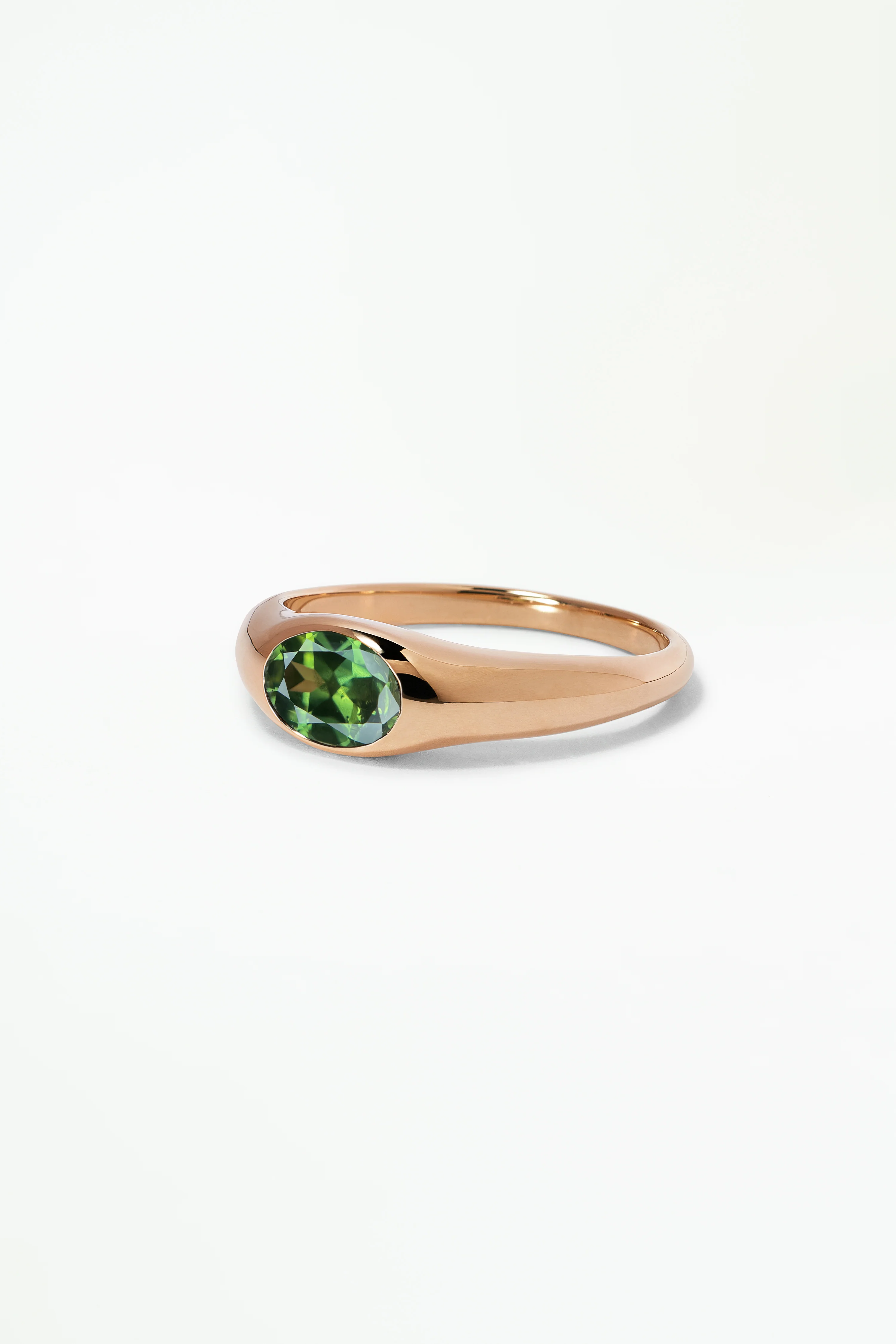 One of a Kind Oval Brilliant Cut Bi-Color Green Yellow Sapphire Signet Ring No. 53 - Image 3