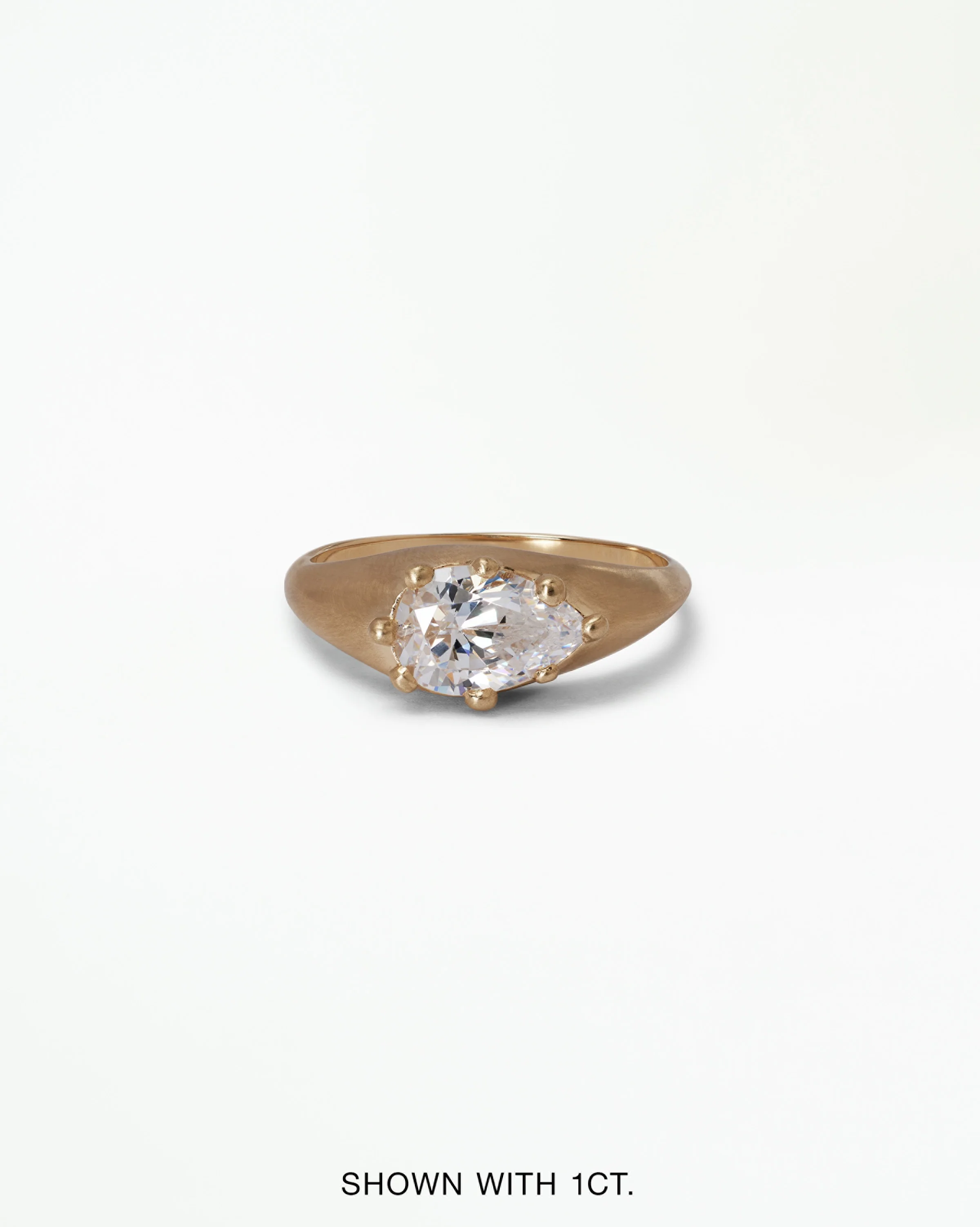 Pear Cut Diamond Signet Ring