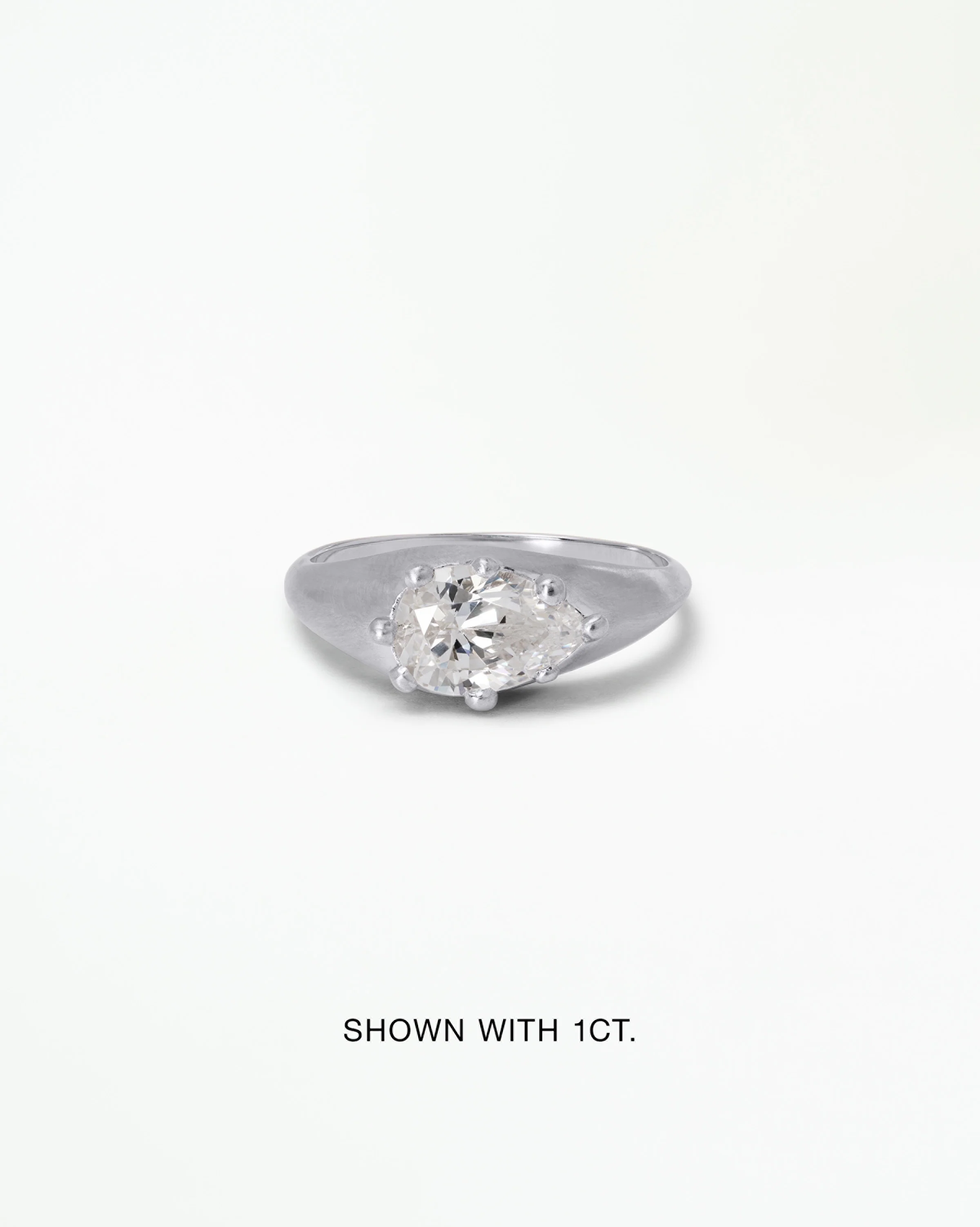 Pear Cut Diamond Signet Ring - Image 4