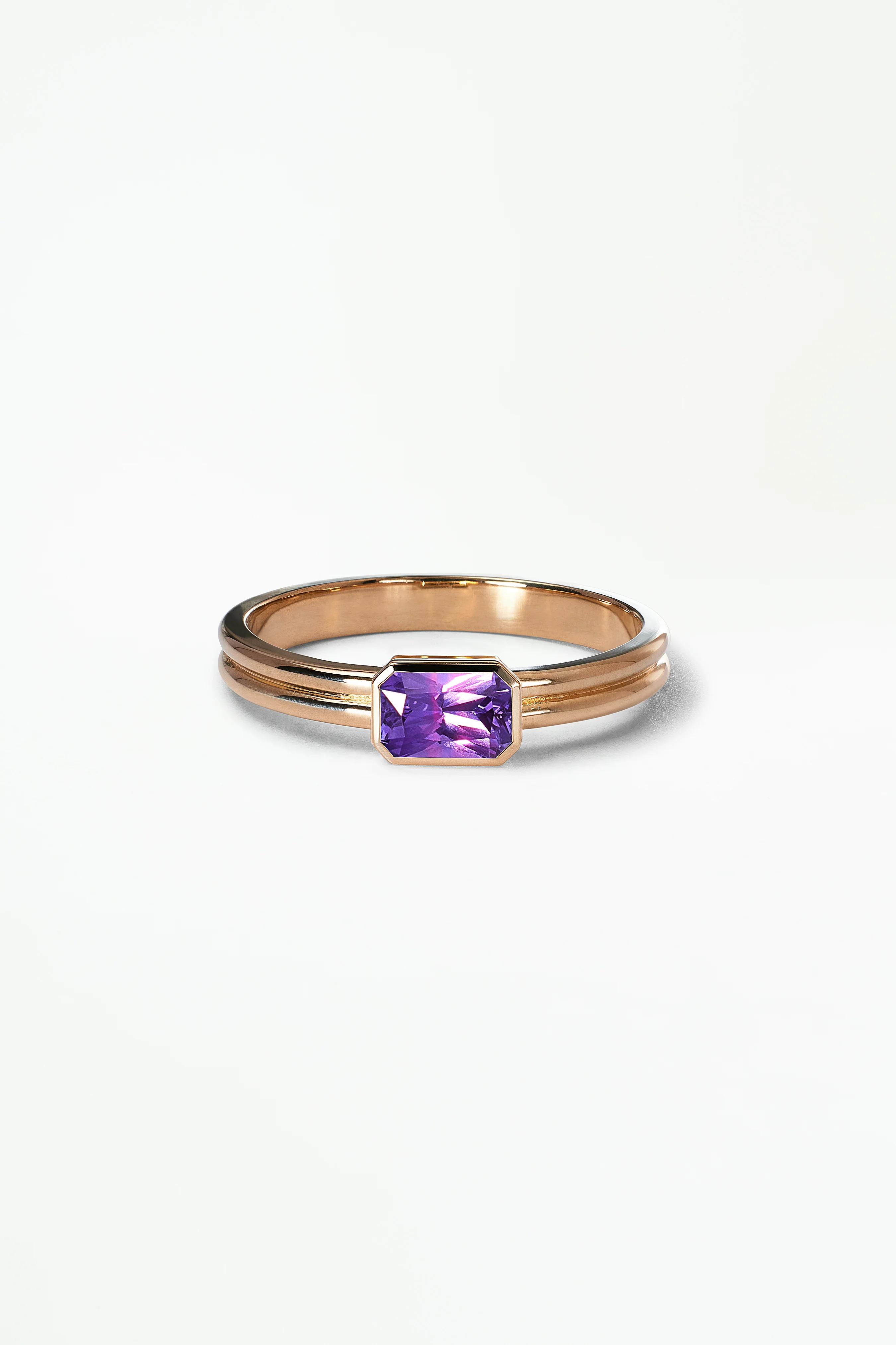 Ridge Solitaire Ring – Emerald Cut - Image 14