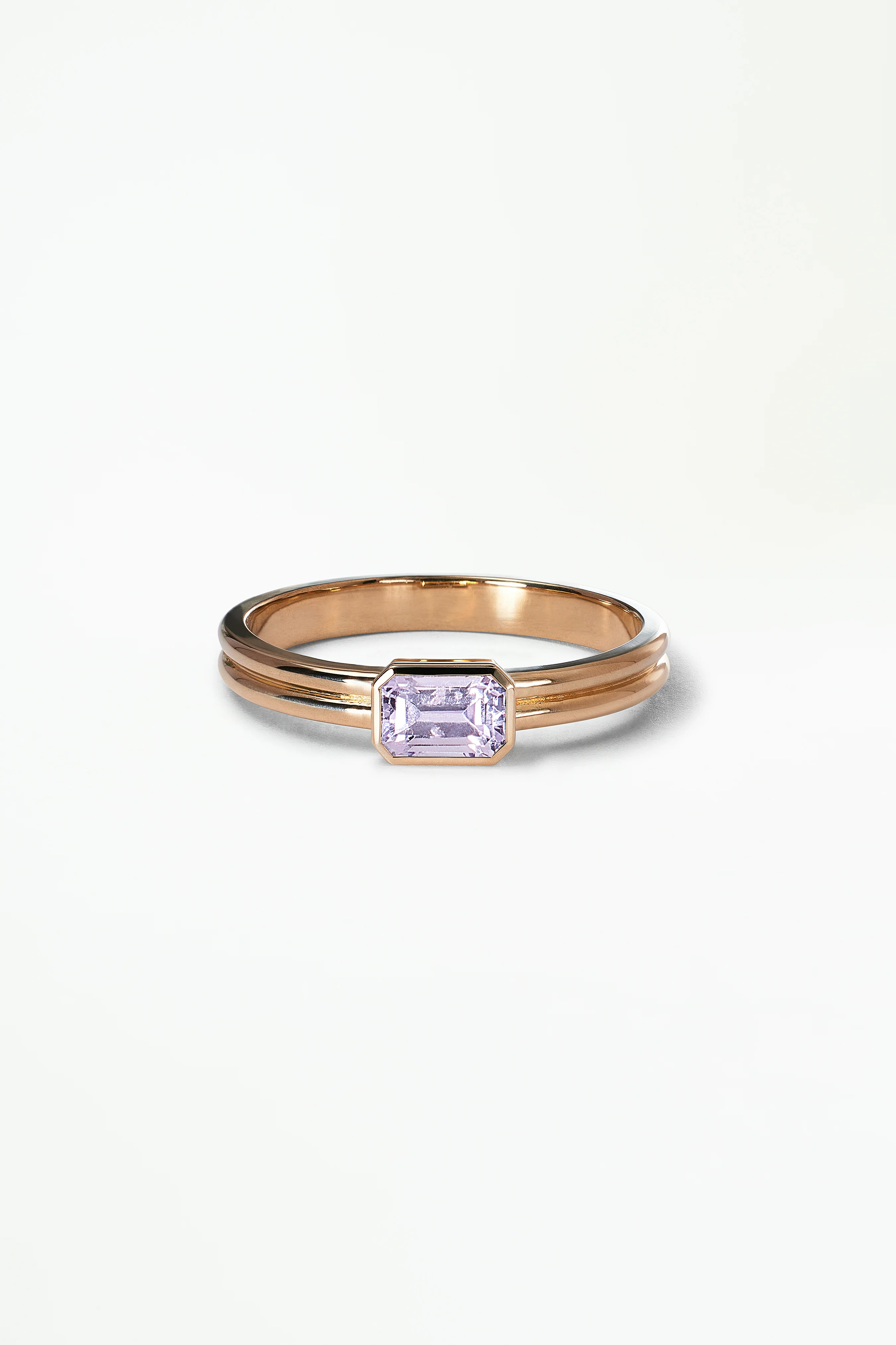 Ridge Solitaire Ring – Emerald Cut - Image 28