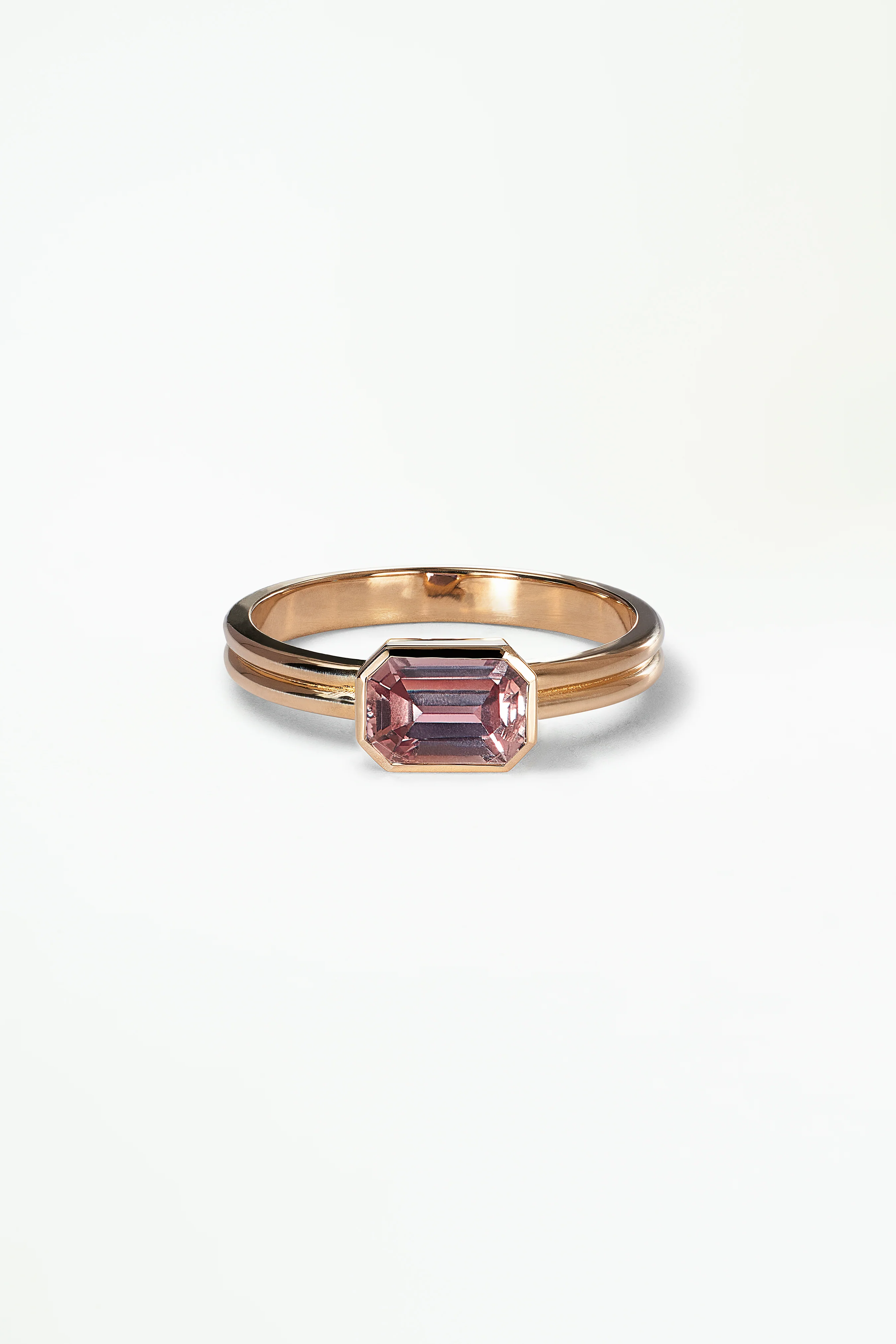 Ridge Solitaire Ring – Emerald Cut - Image 33
