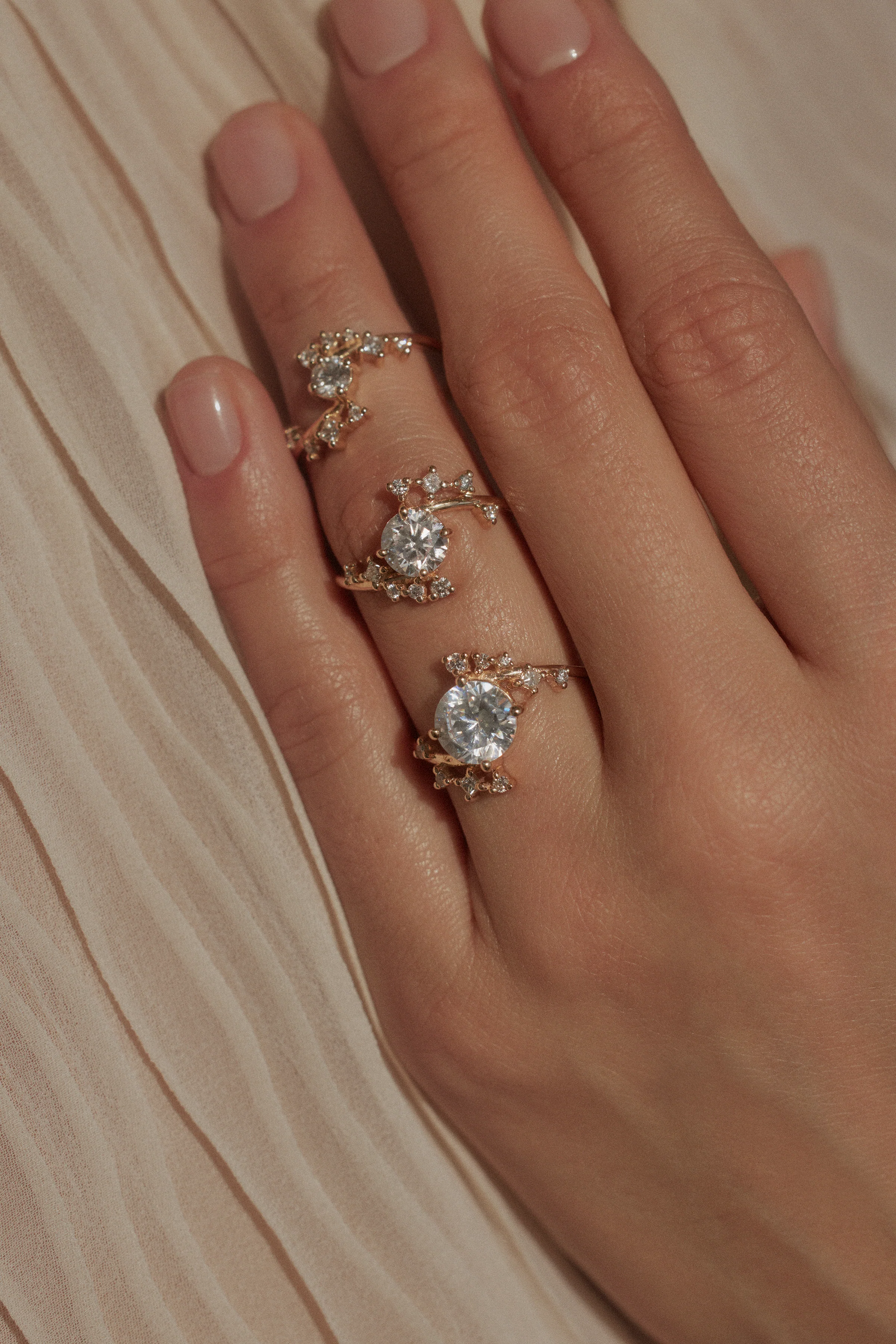 Round Brilliant Cut Diamond Celestial Ring - Image 4